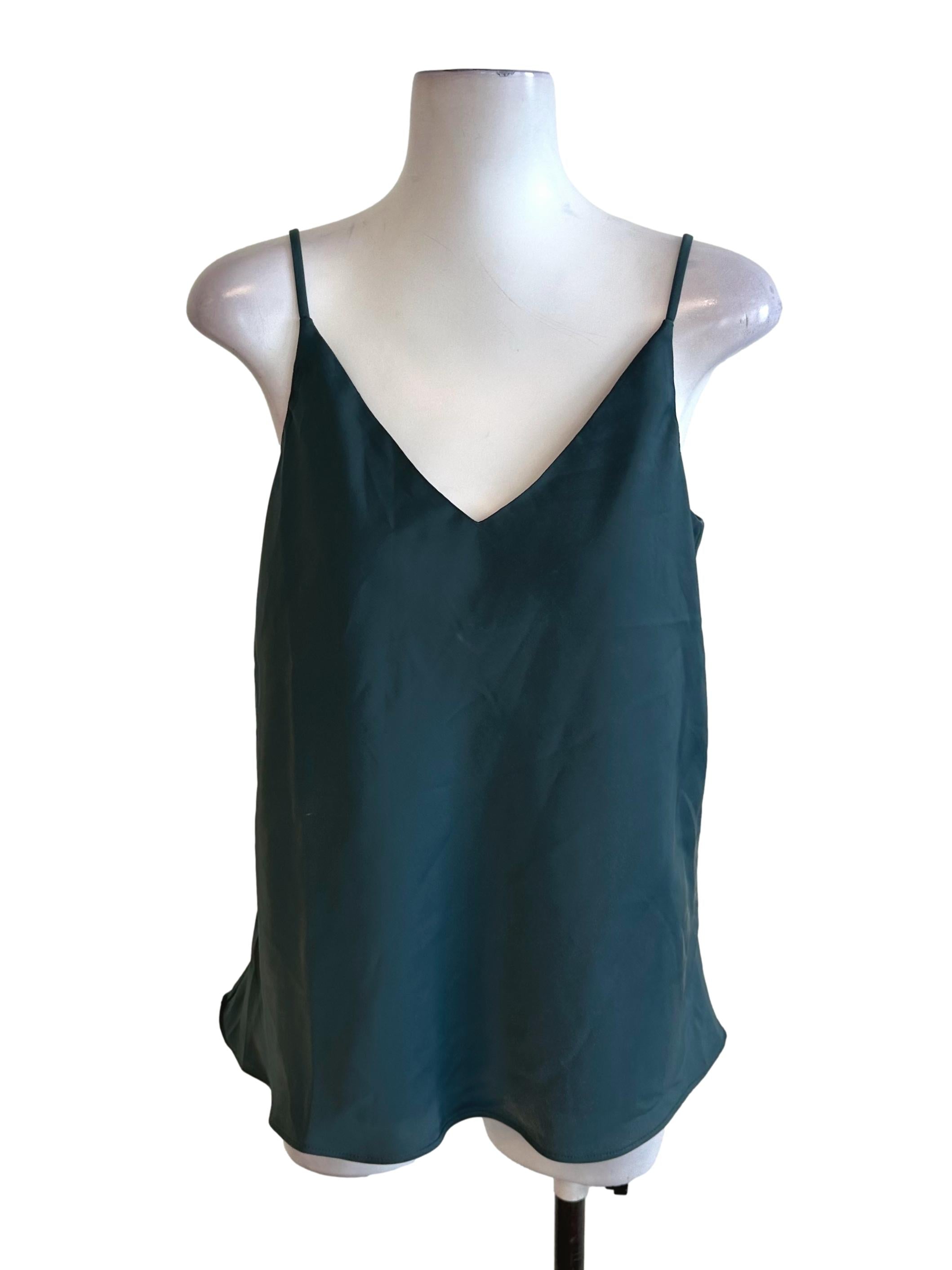 Teal Green V Neck Slip Top LB
