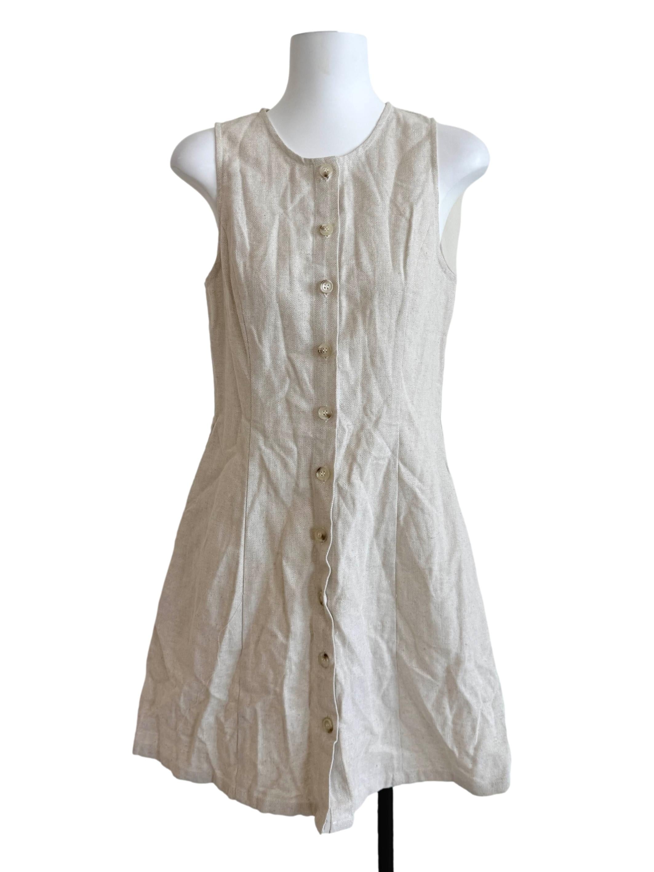 Light Beige Buttoned Up Dress