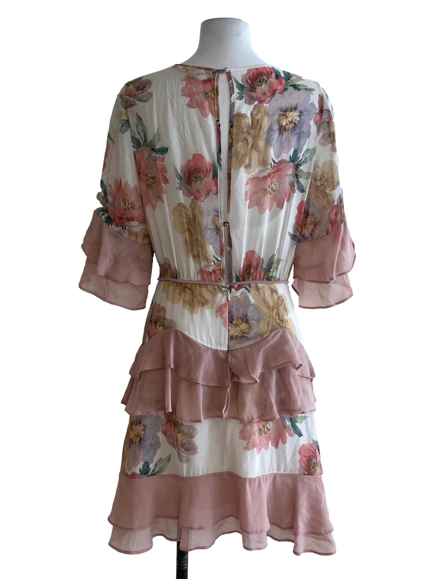 White Floral Empire Dress