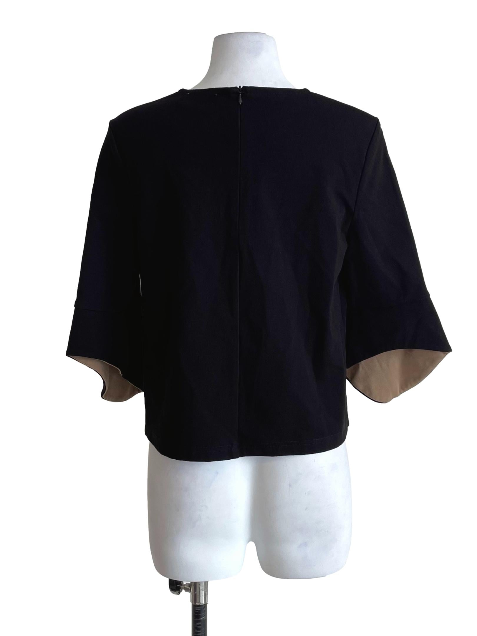 Black Bell Sleeves Crop Top