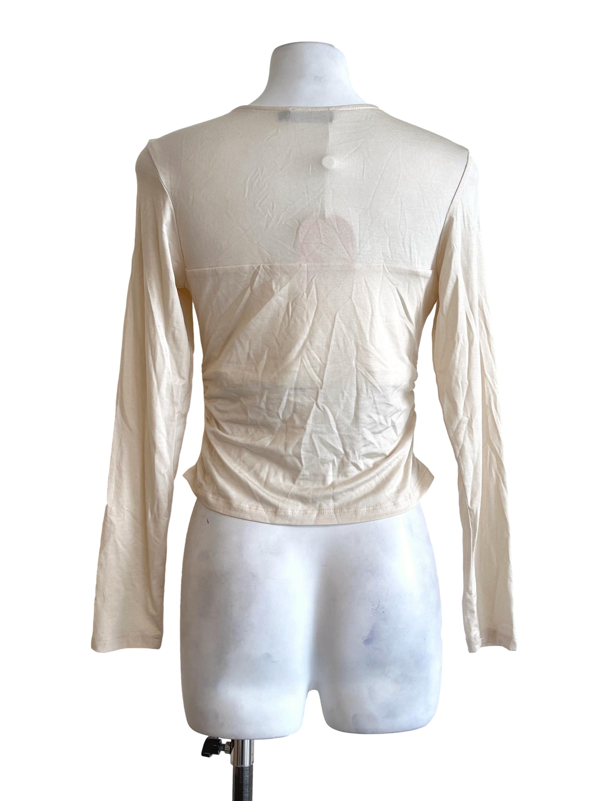 Champagne Brown Halter Long Sleeve Top