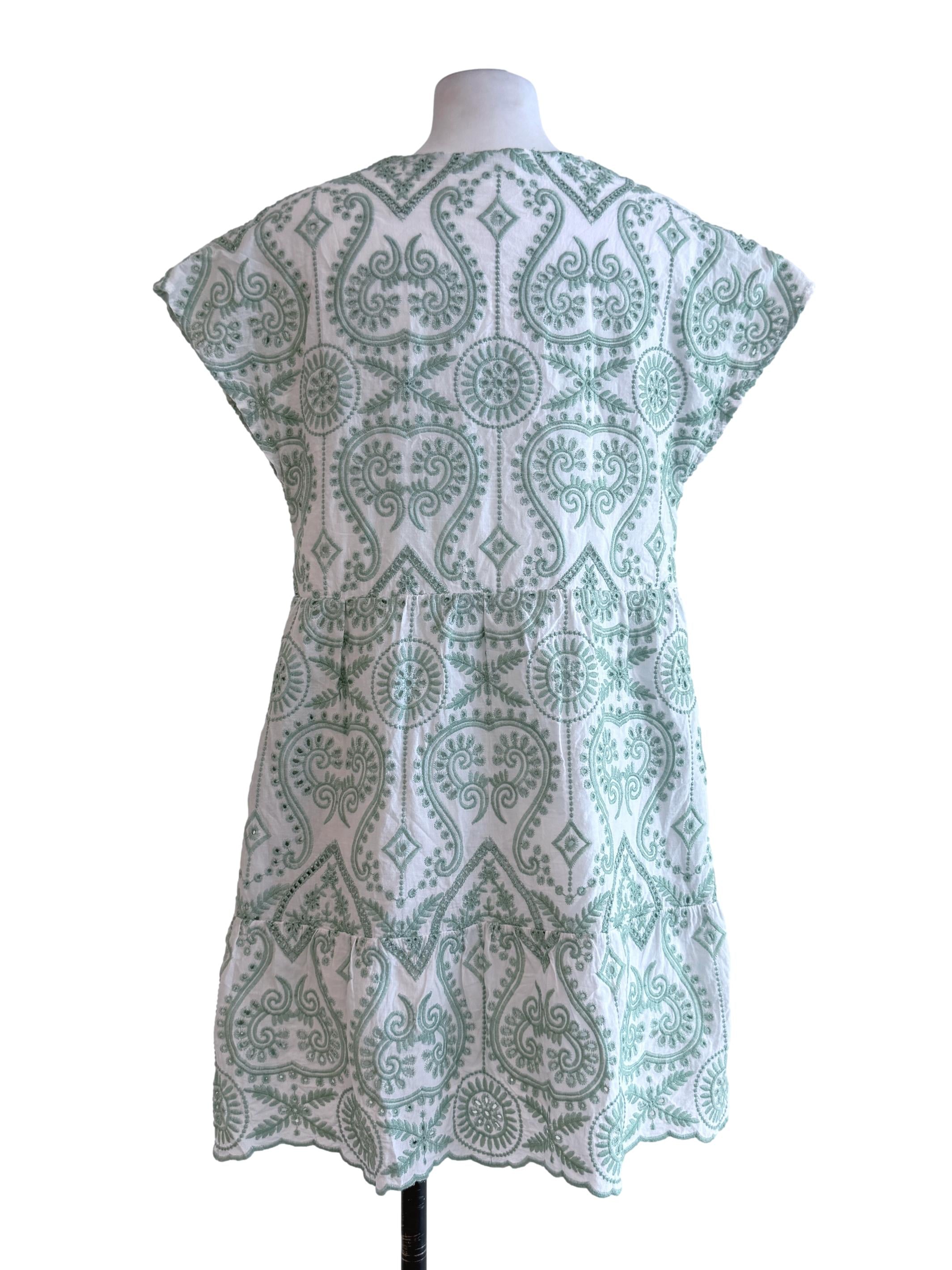 Green Floral Sleeveless Mini Dress