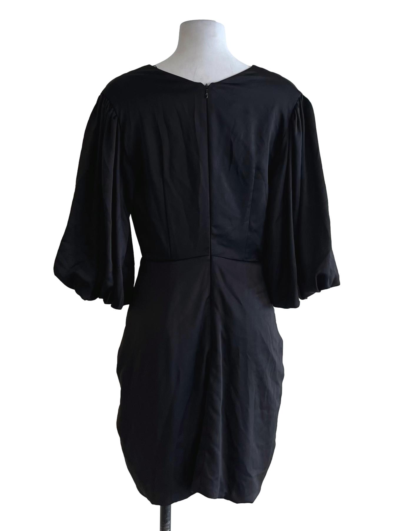 Black V-Neck Empire Dress