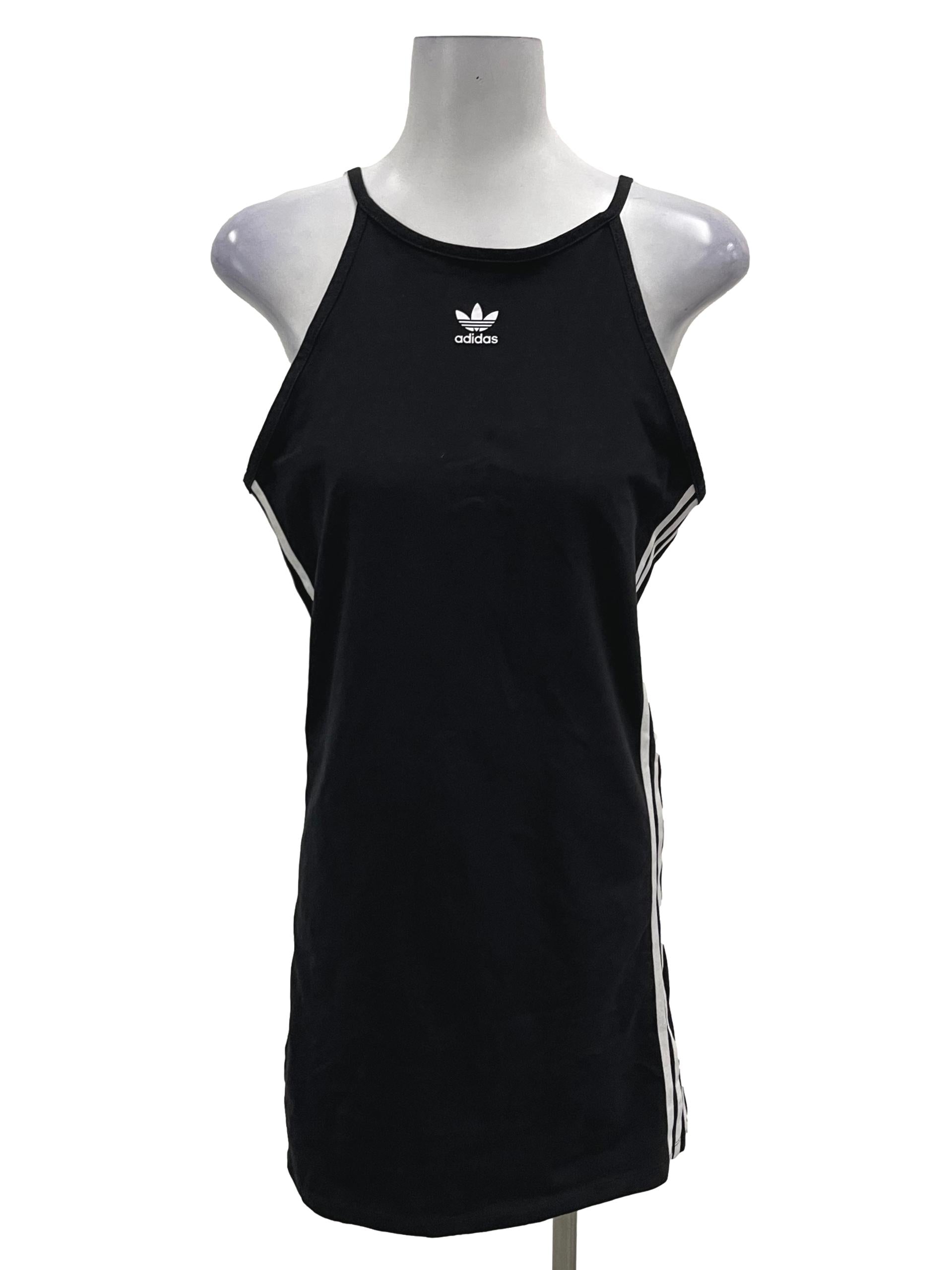 Adidas Black Logo Halter Neck Mini Dress