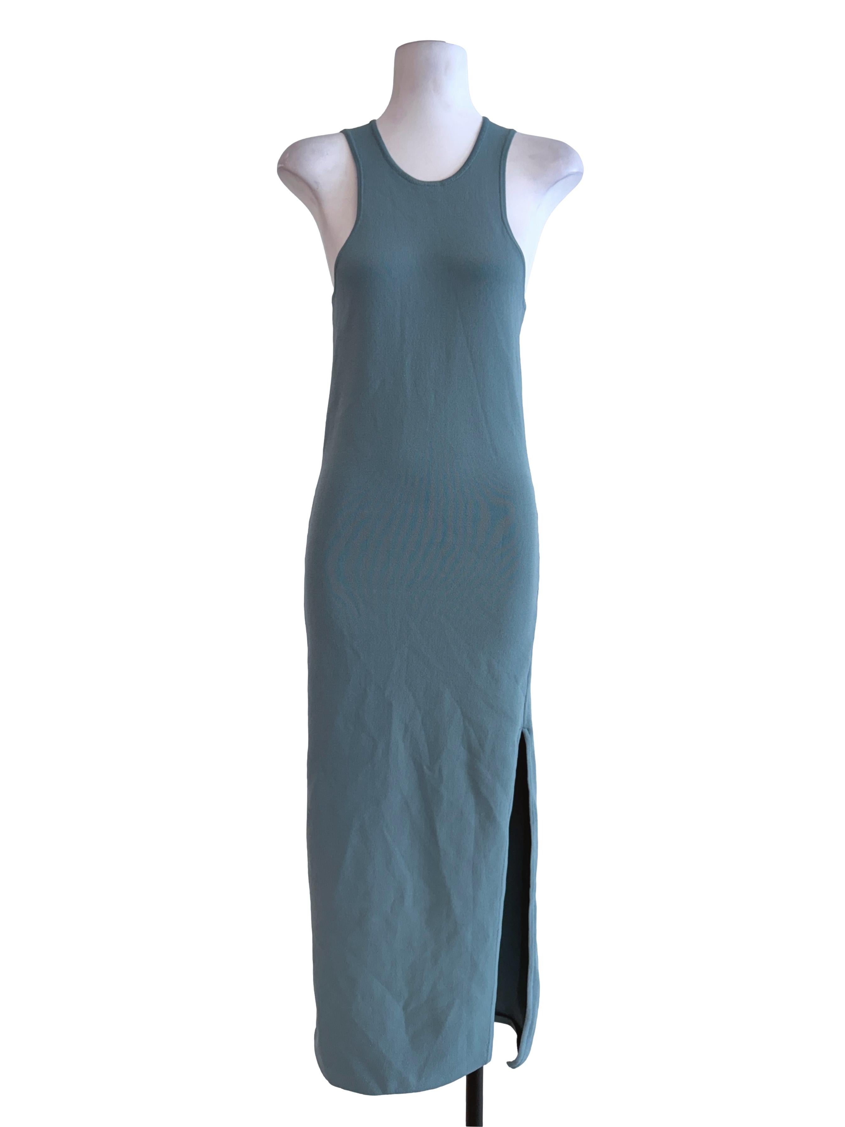 Teal Blue Sleeveless Long Dress