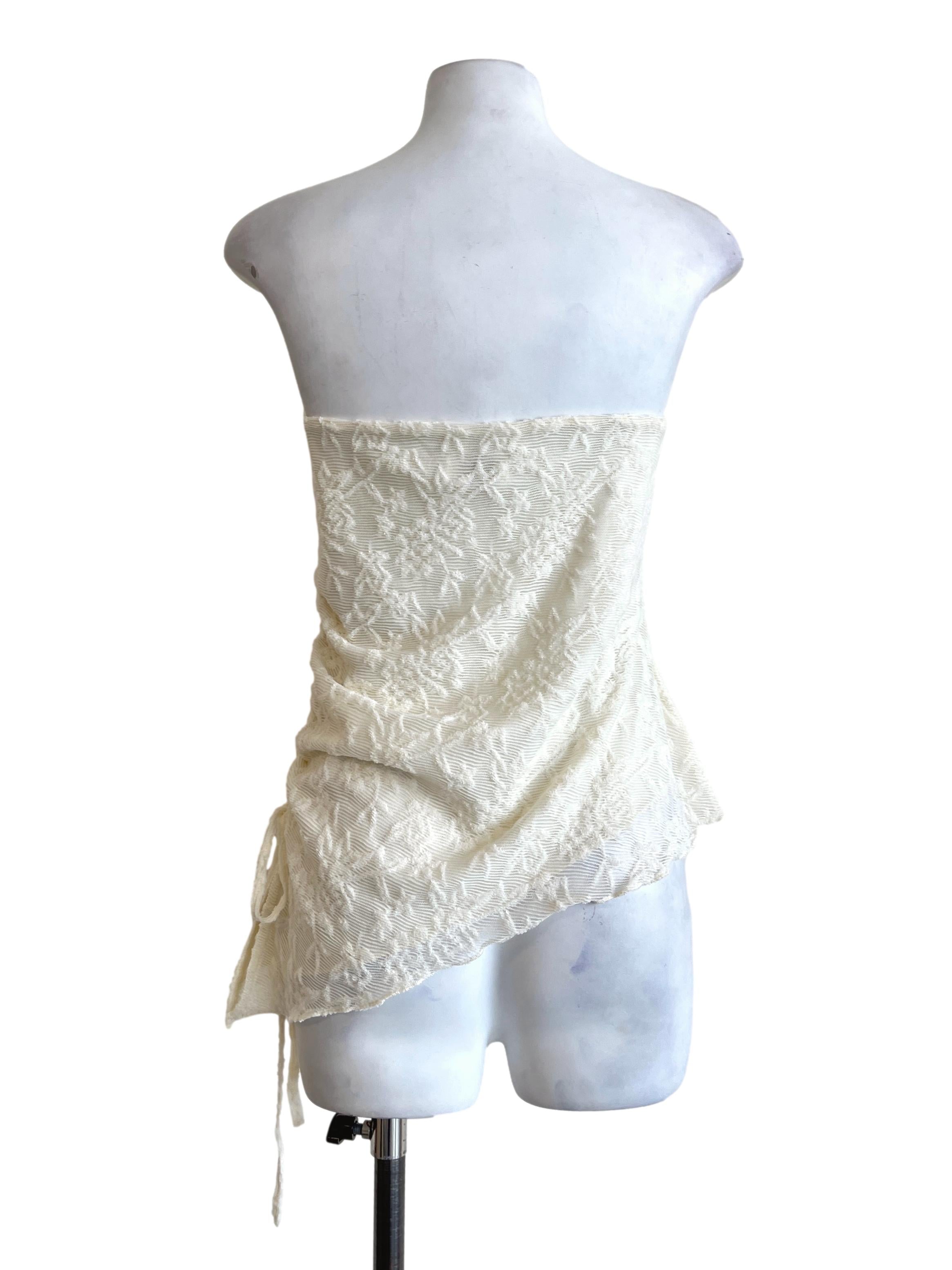 Ivory White Strapless Lace Top