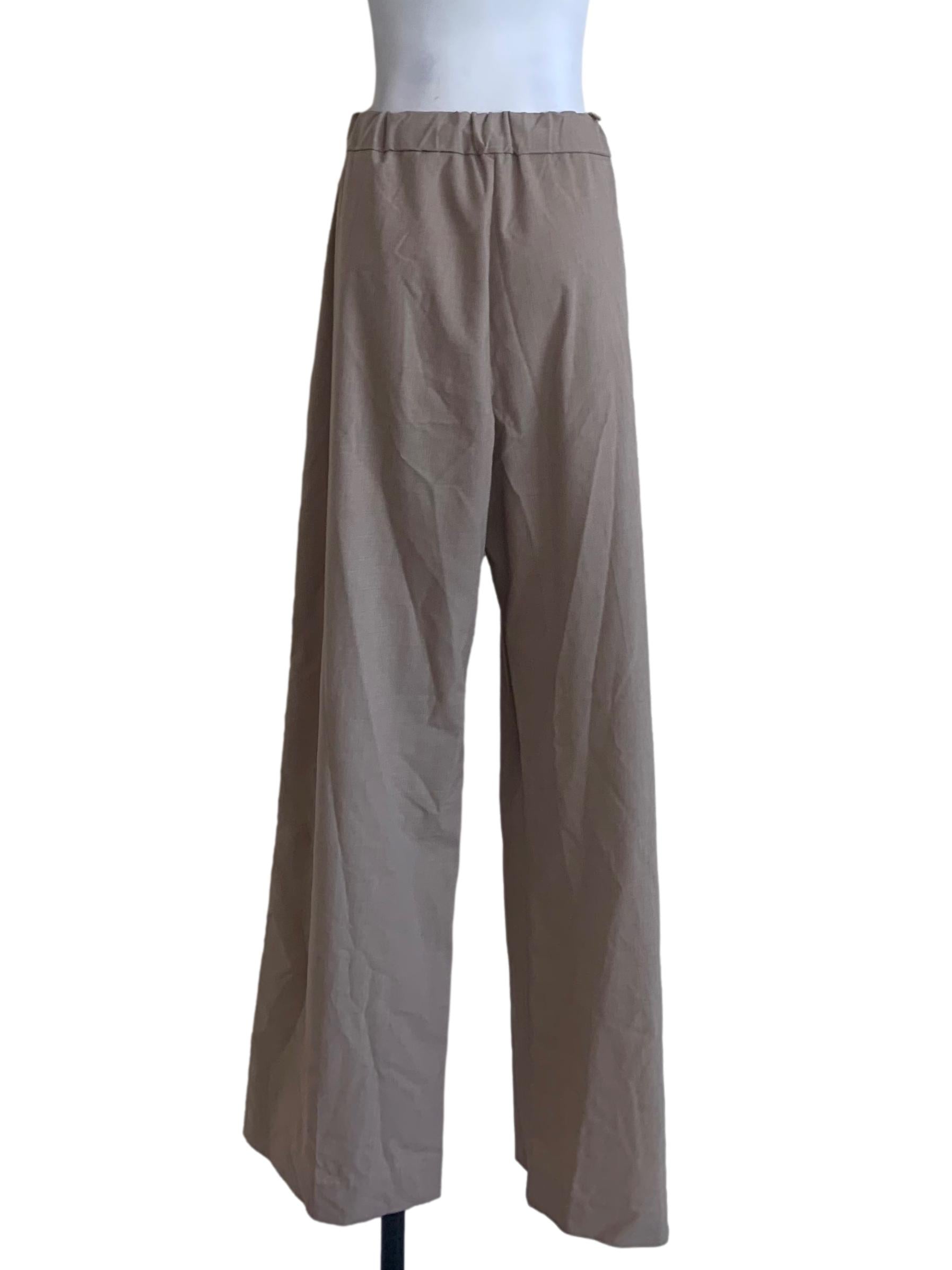 Oat Beige Wide Leg Pants