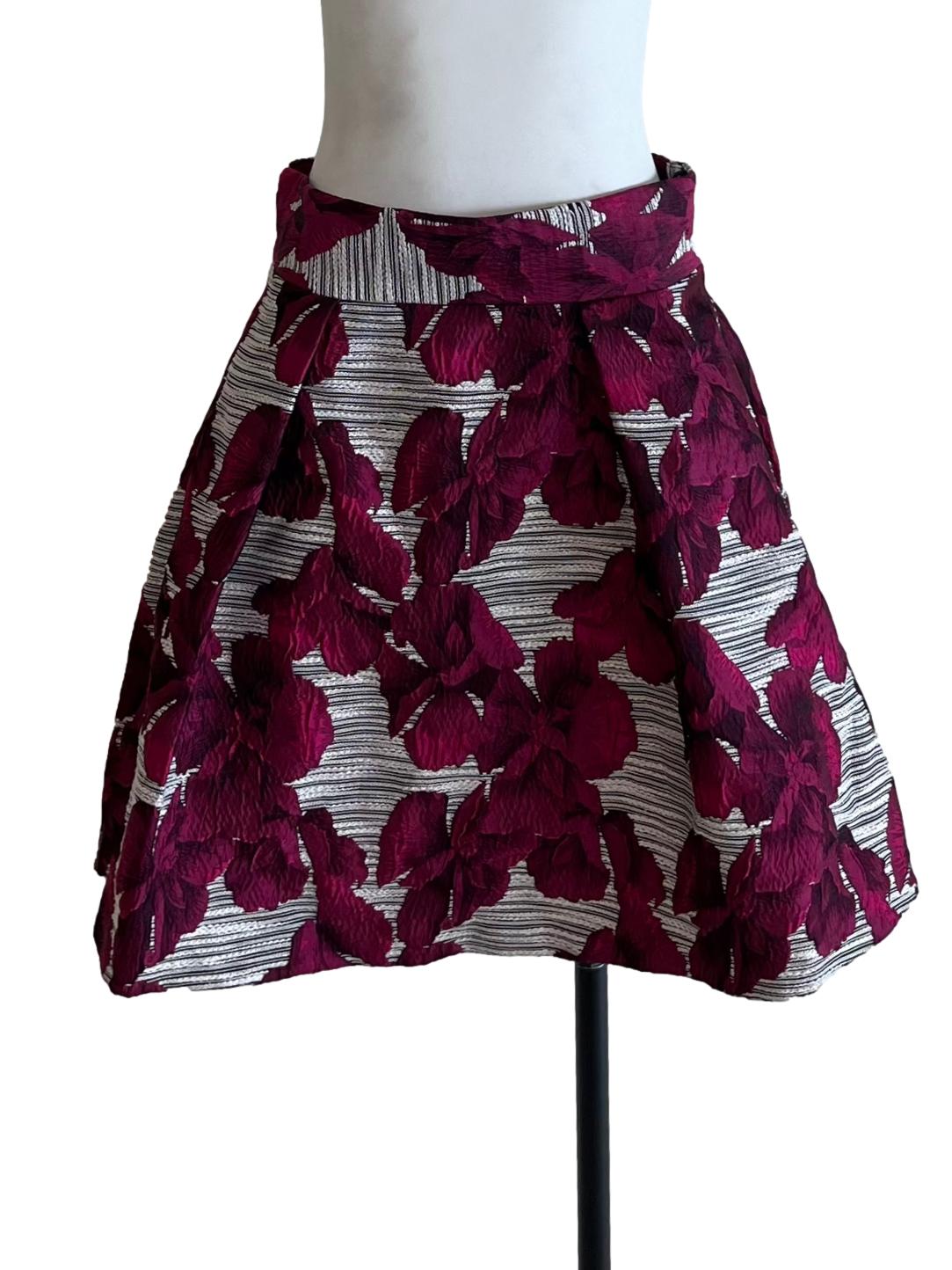 Plum Purple High Waisted A-Line Skirt