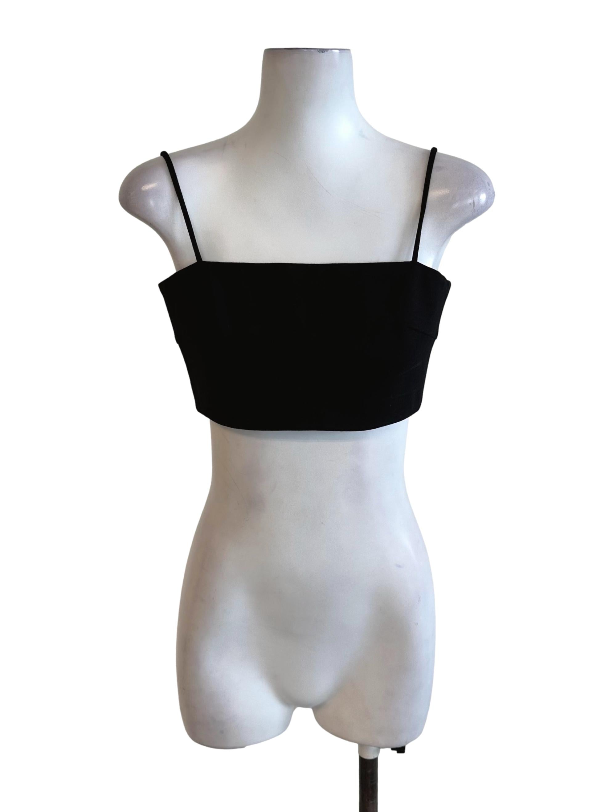 Raven Black Square Neck Crop Top LB