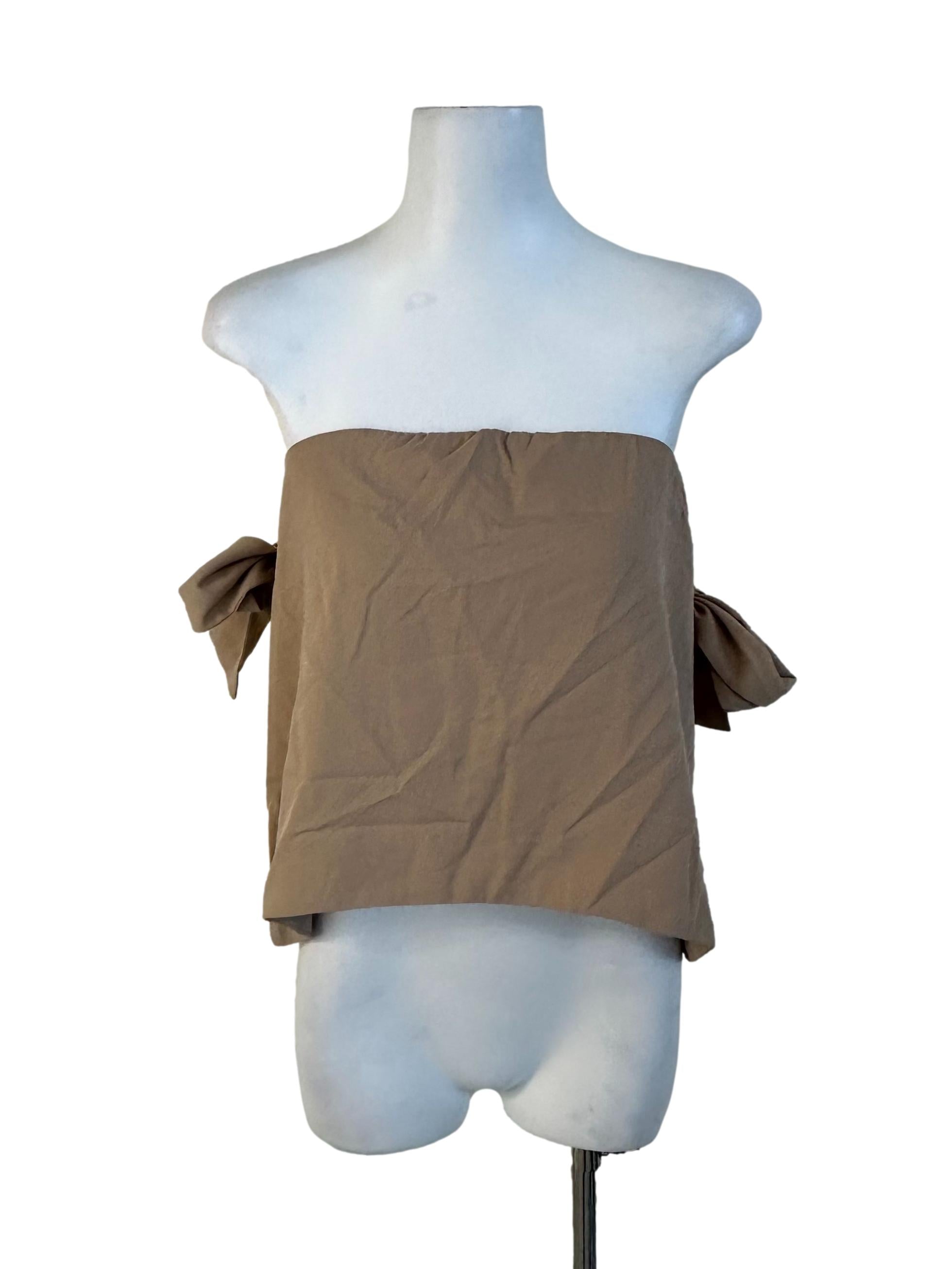 Khaki Beige Plain Tube Top