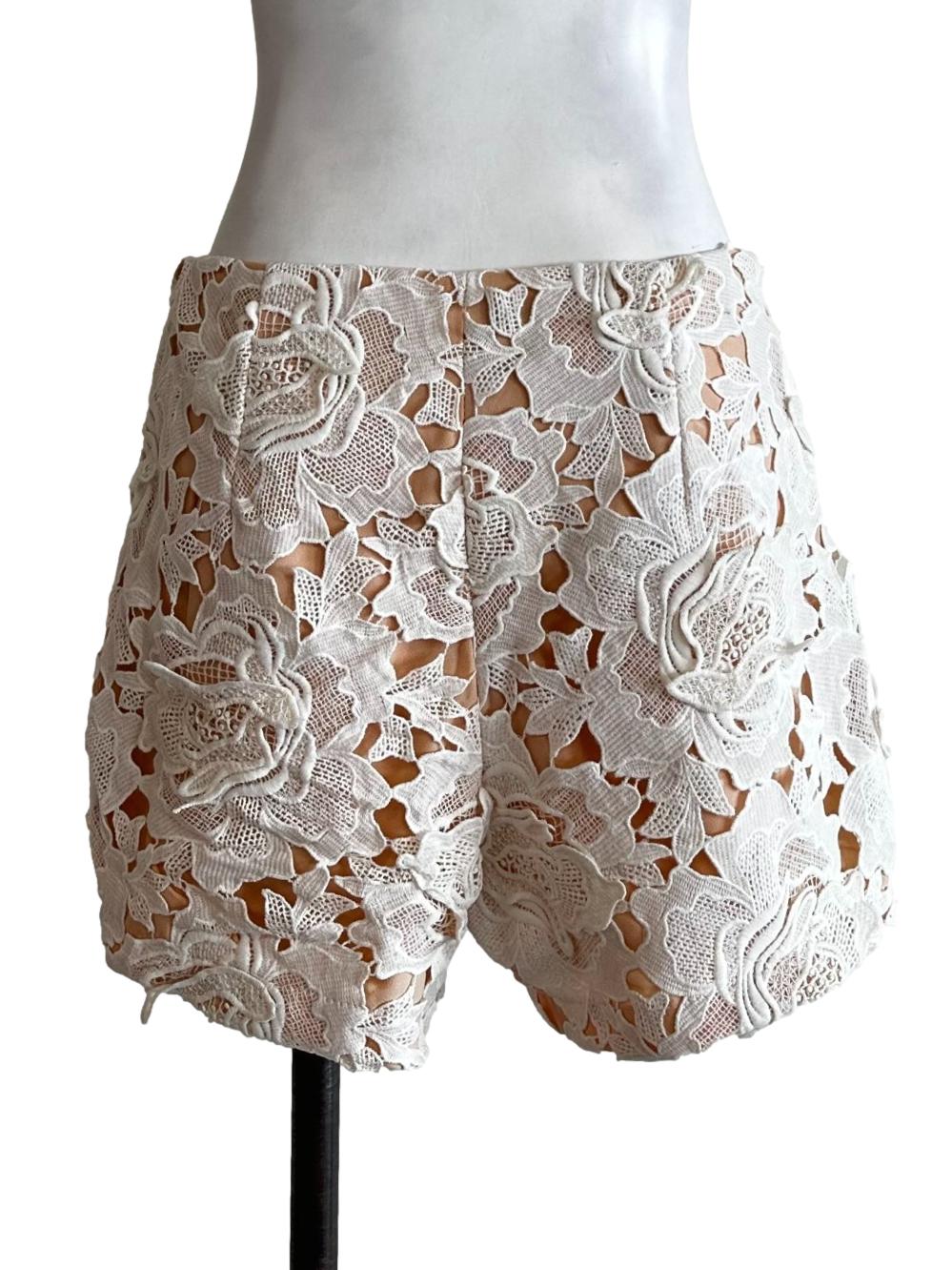 Nude Beige Lace Pattern Short