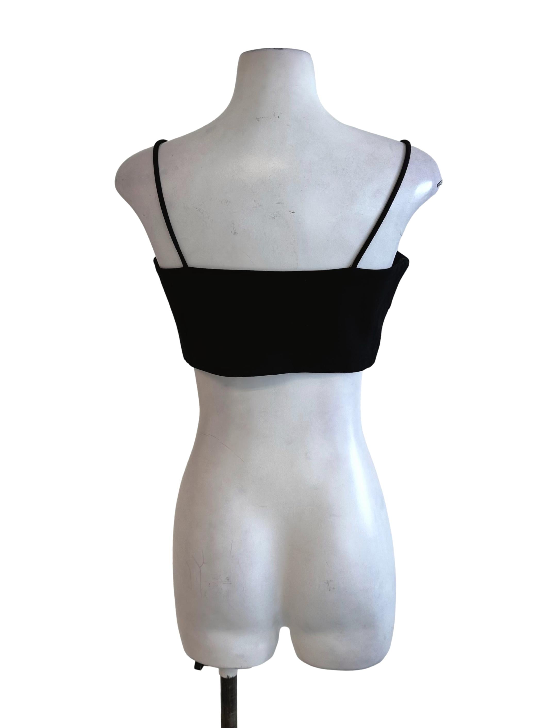 Raven Black Square Neck Crop Top LB