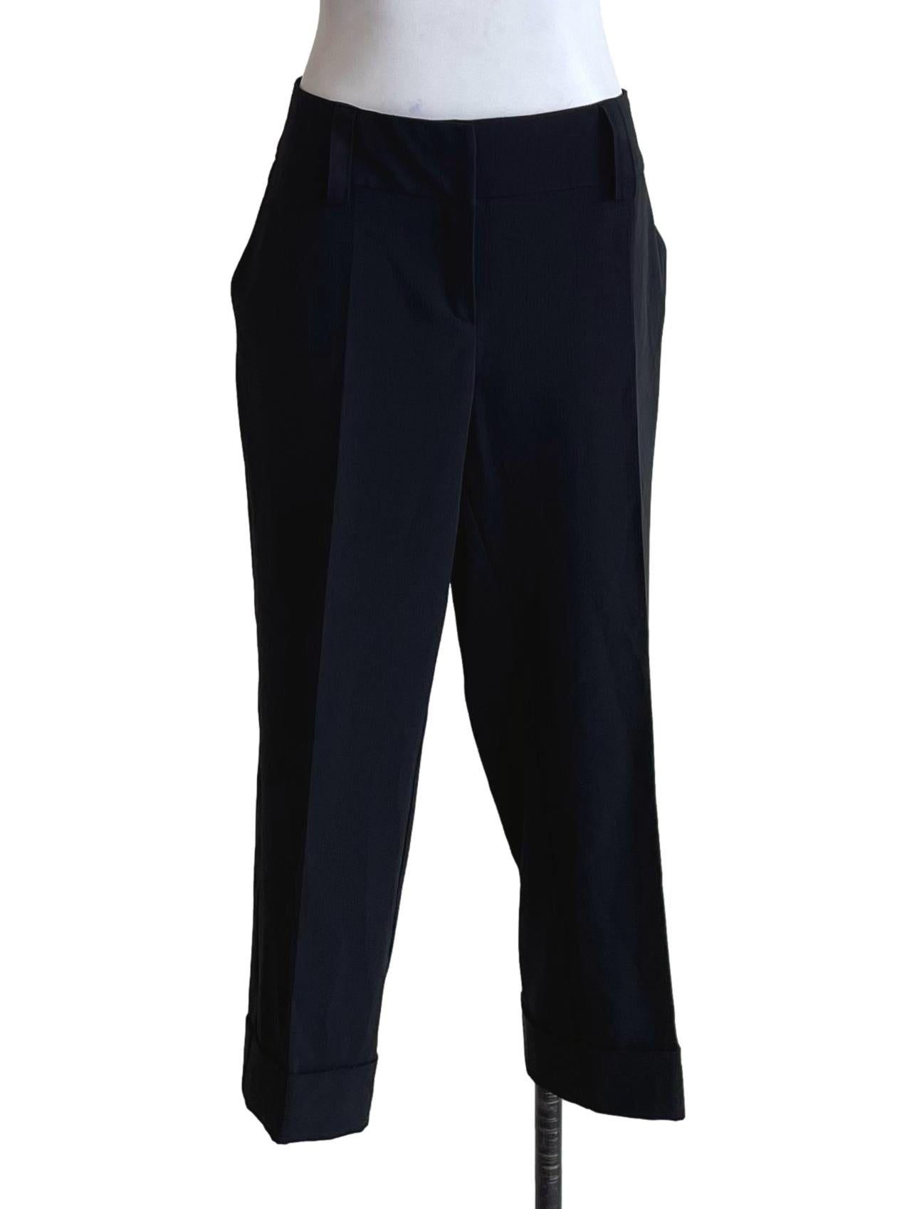 Black Cuffed Formal Trousers