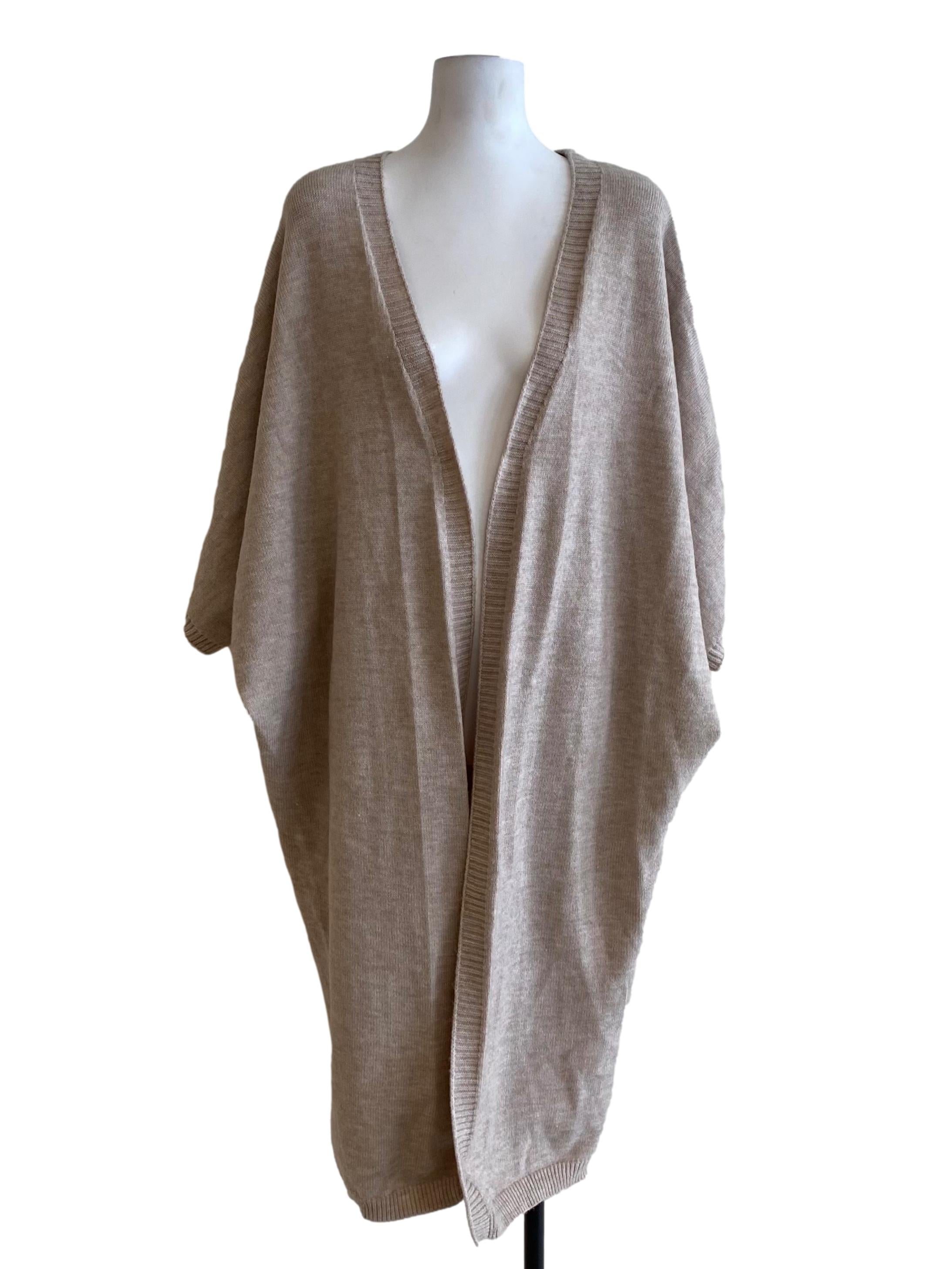Dark Beige Knitted Long Cardigan