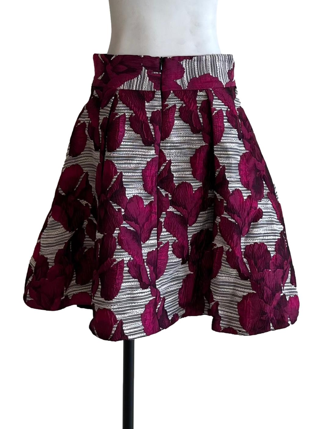 Plum Purple High Waisted A-Line Skirt