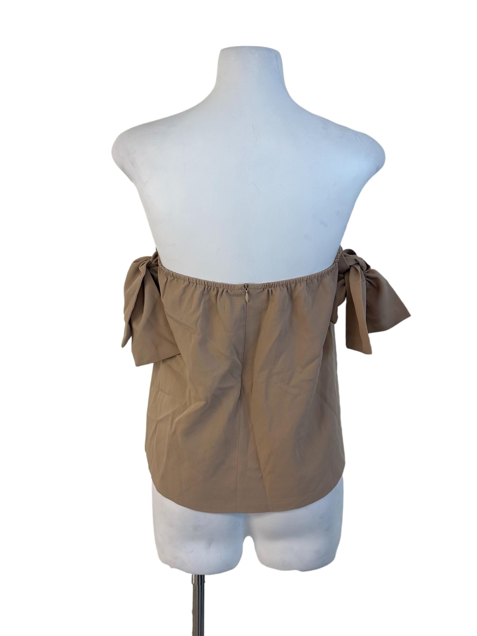 Khaki Beige Plain Tube Top