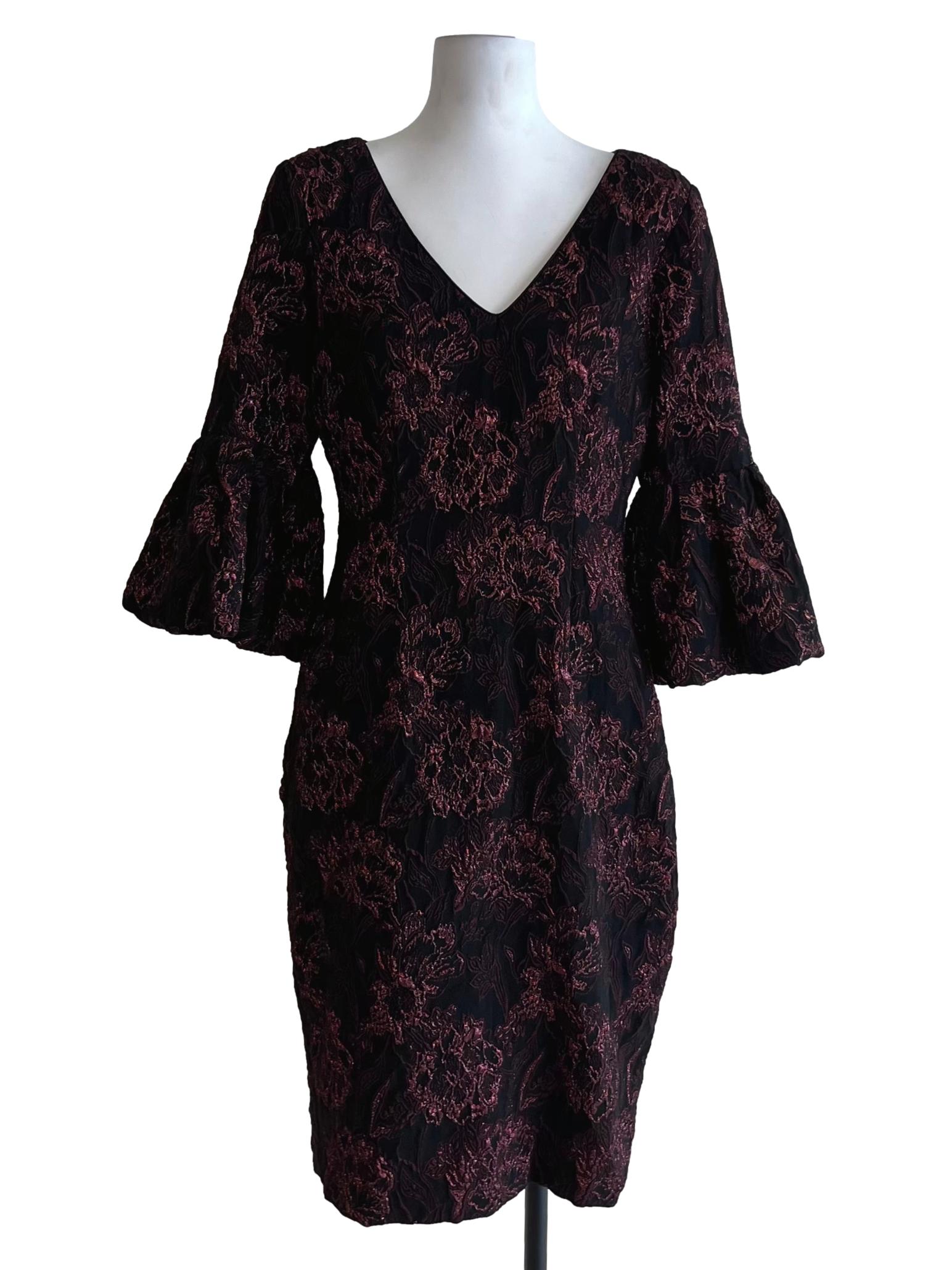 Black V-Neck Empire Dress
