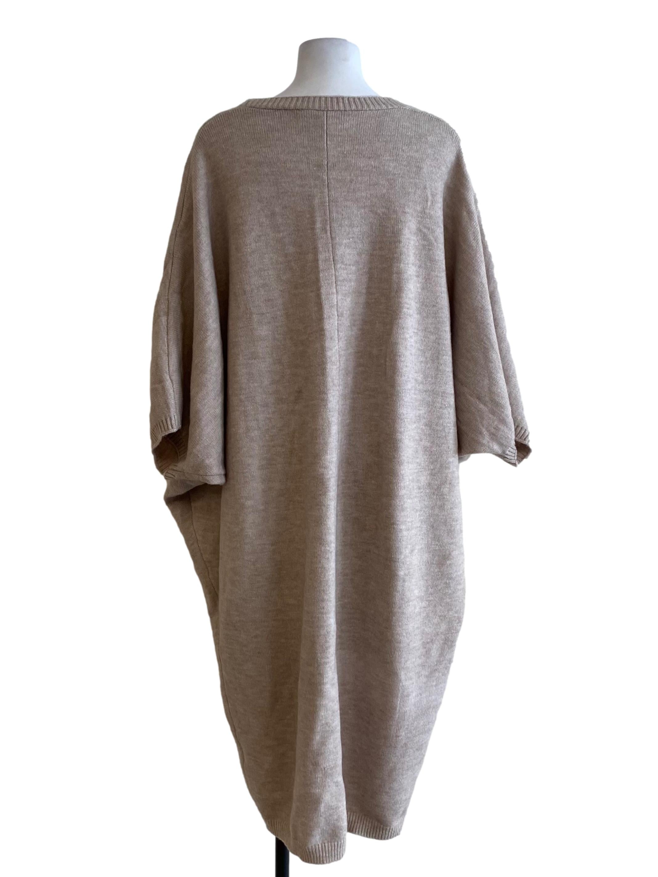 Dark Beige Knitted Long Cardigan