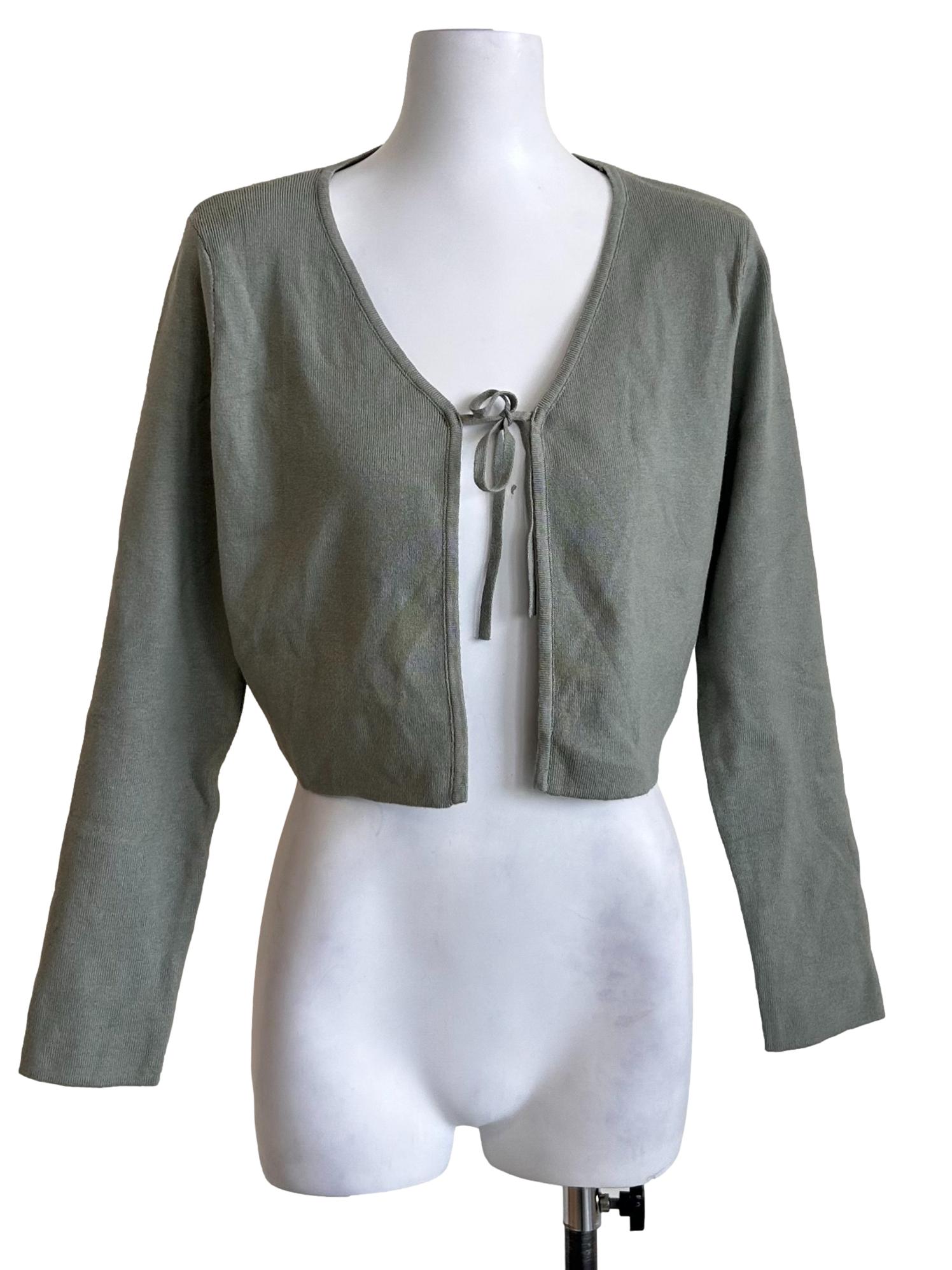 Sage Green Cropped Cardigan