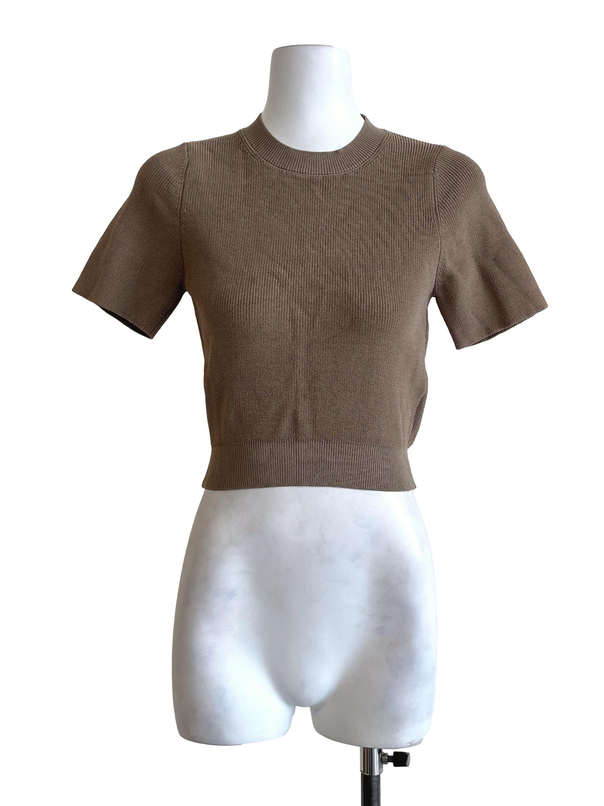 Peanut Brown Short Sleeve Top LB