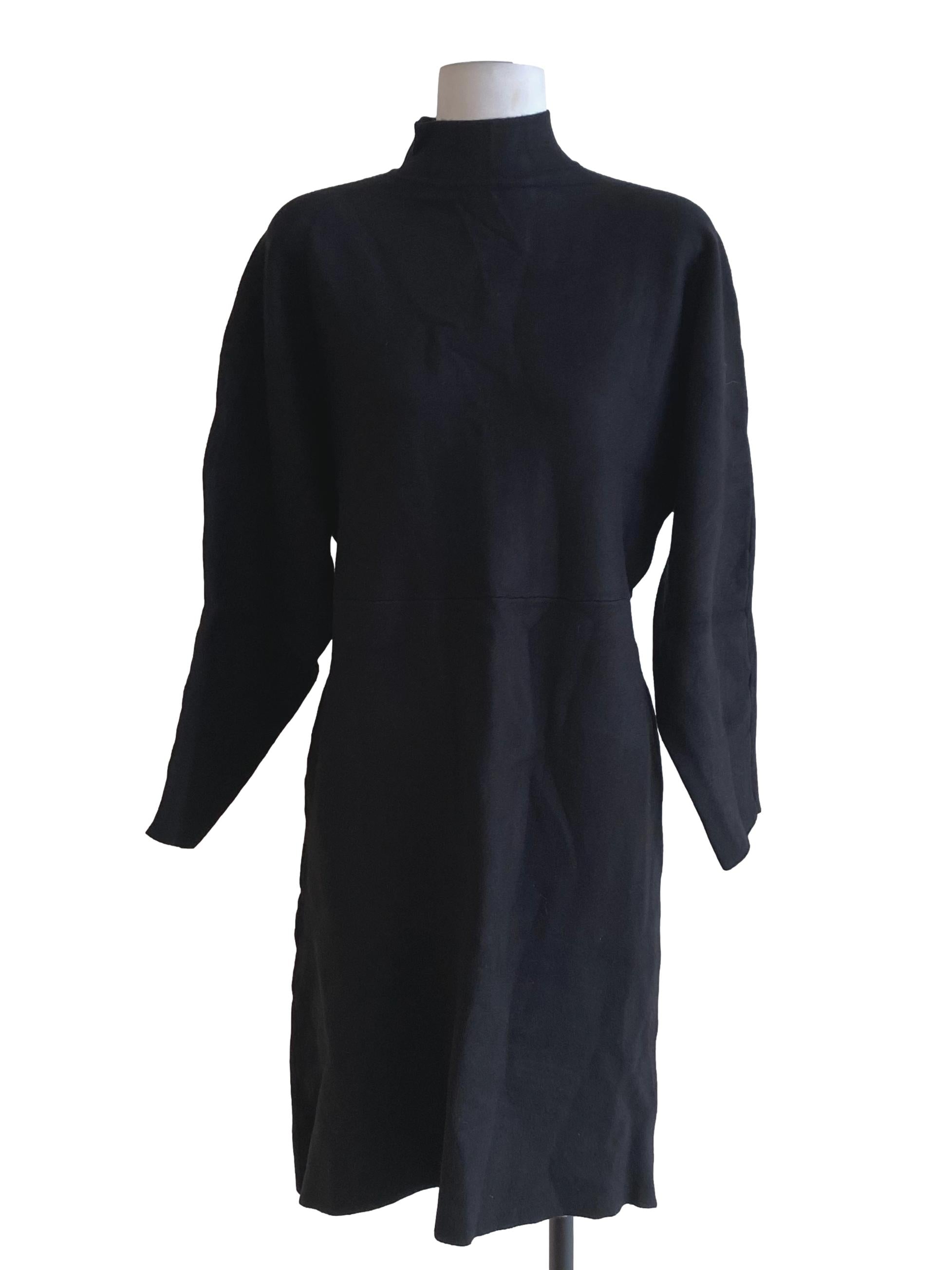 Onyx Black Velvet Turtle Neck Subcon Dress