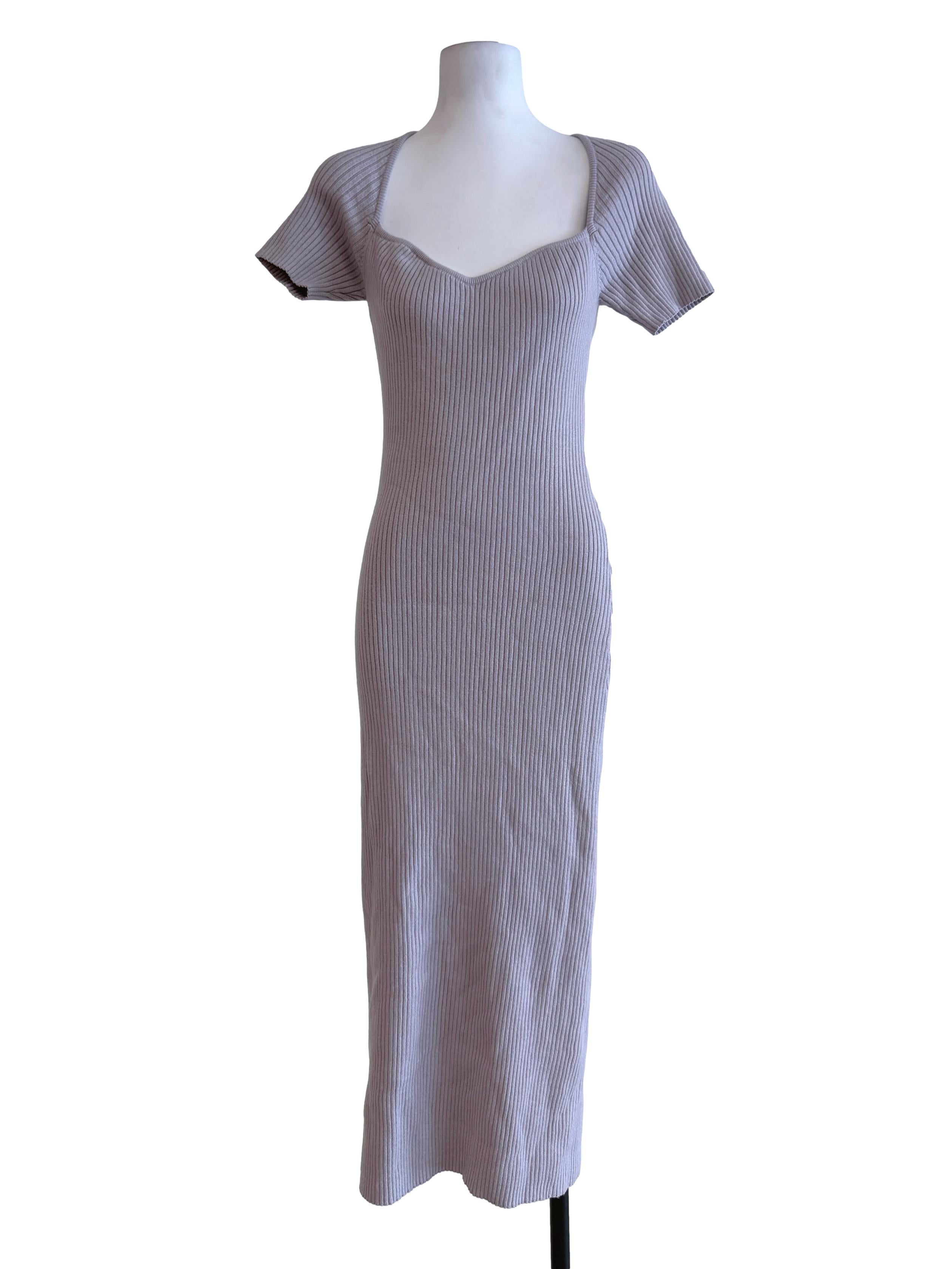 Grey Short Sleeve Maxi Dress