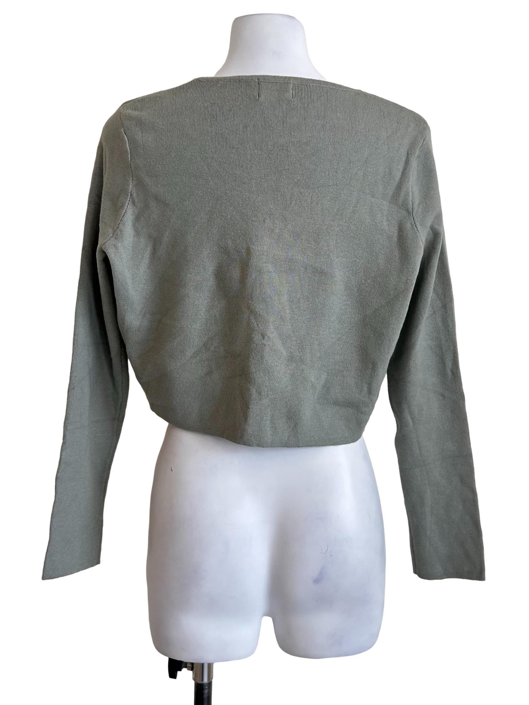 Sage Green Cropped Cardigan