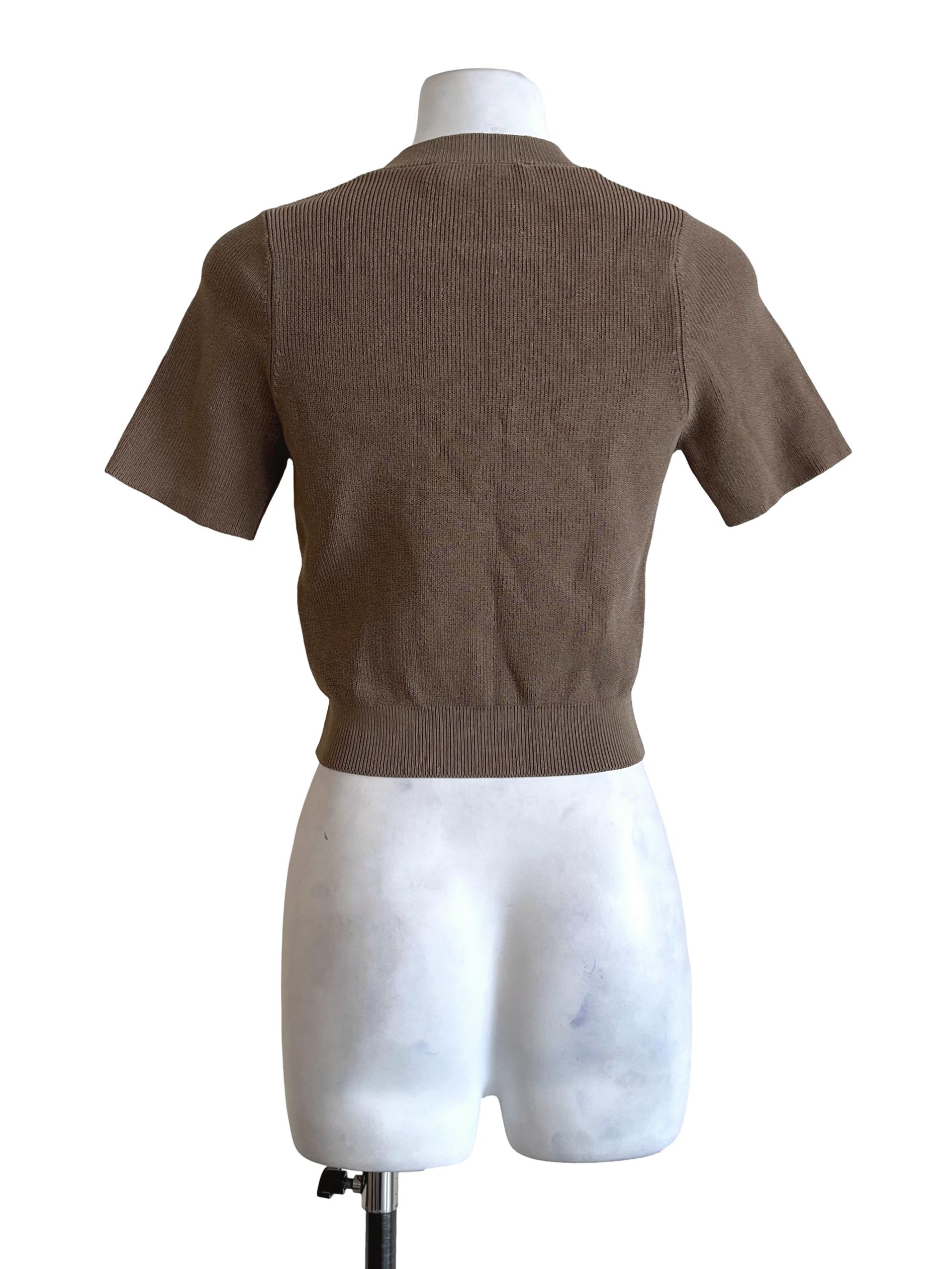Peanut Brown Short Sleeve Top LB