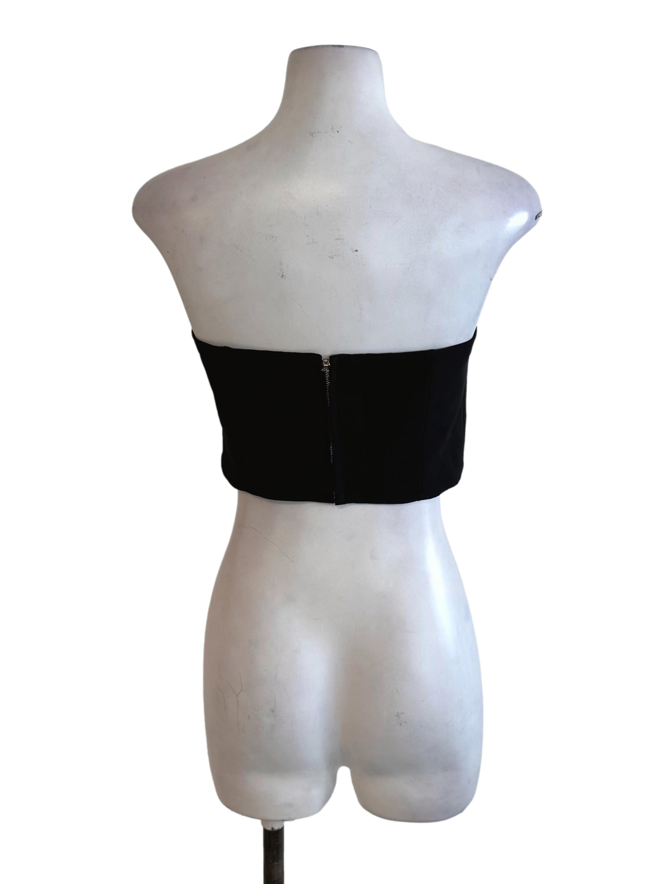 Raven Black Button Tube Top