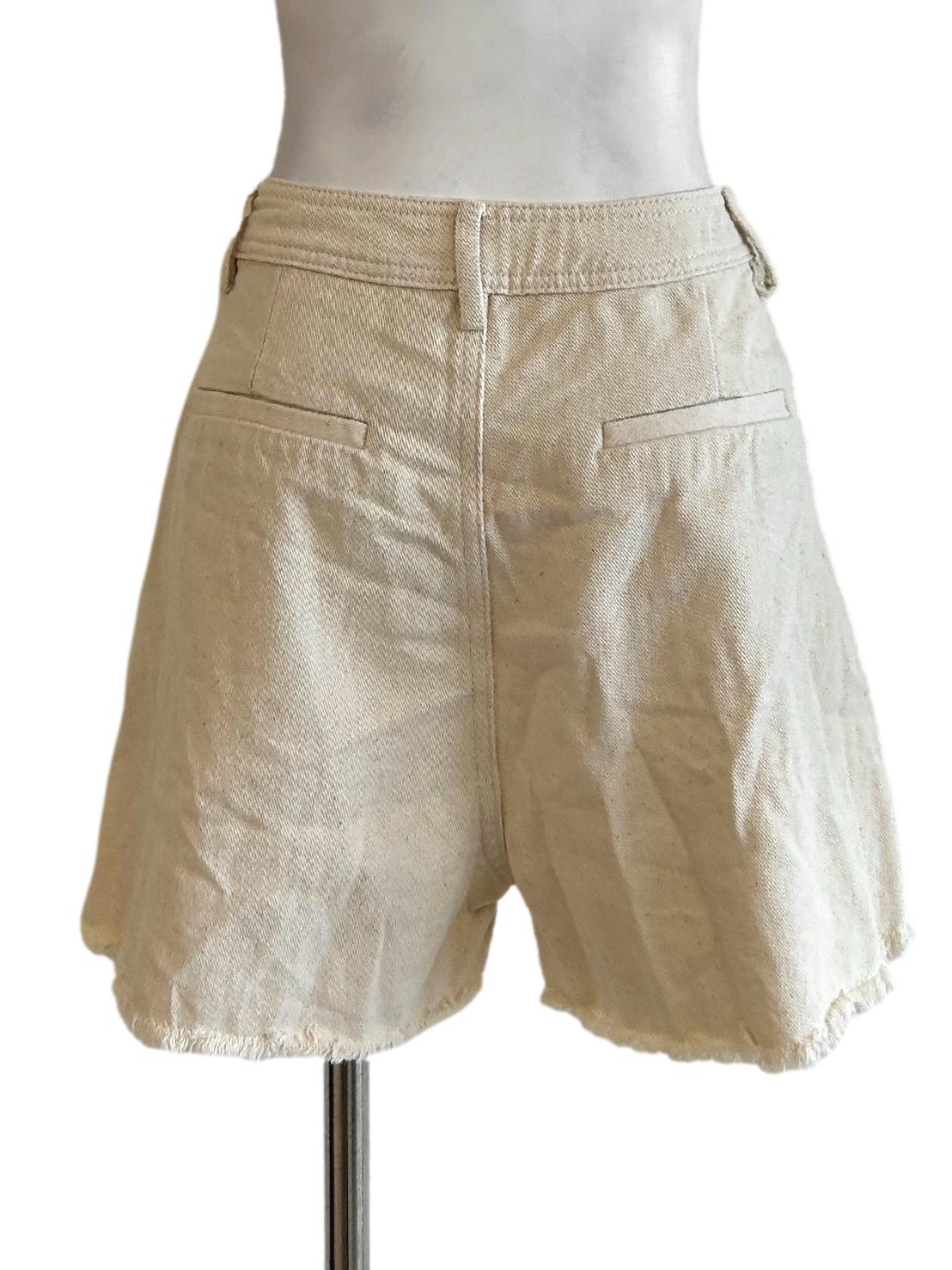 Beige Denim Boyfriend Shorts TCL