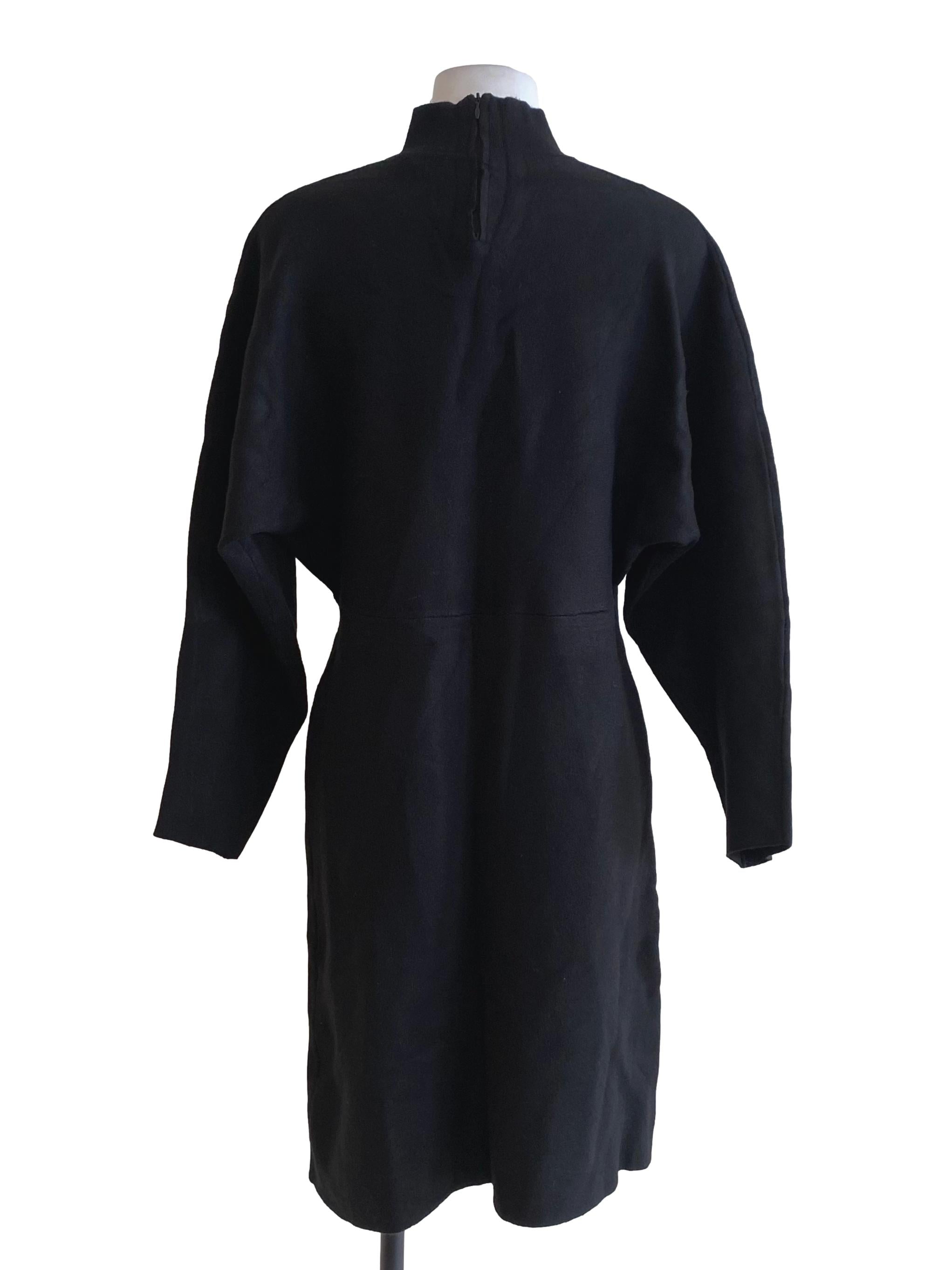 Onyx Black Velvet Turtle Neck Subcon Dress