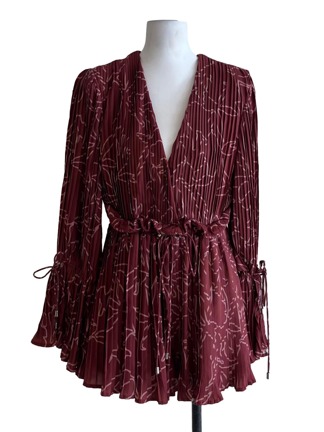 Blush Red Pleated Romper