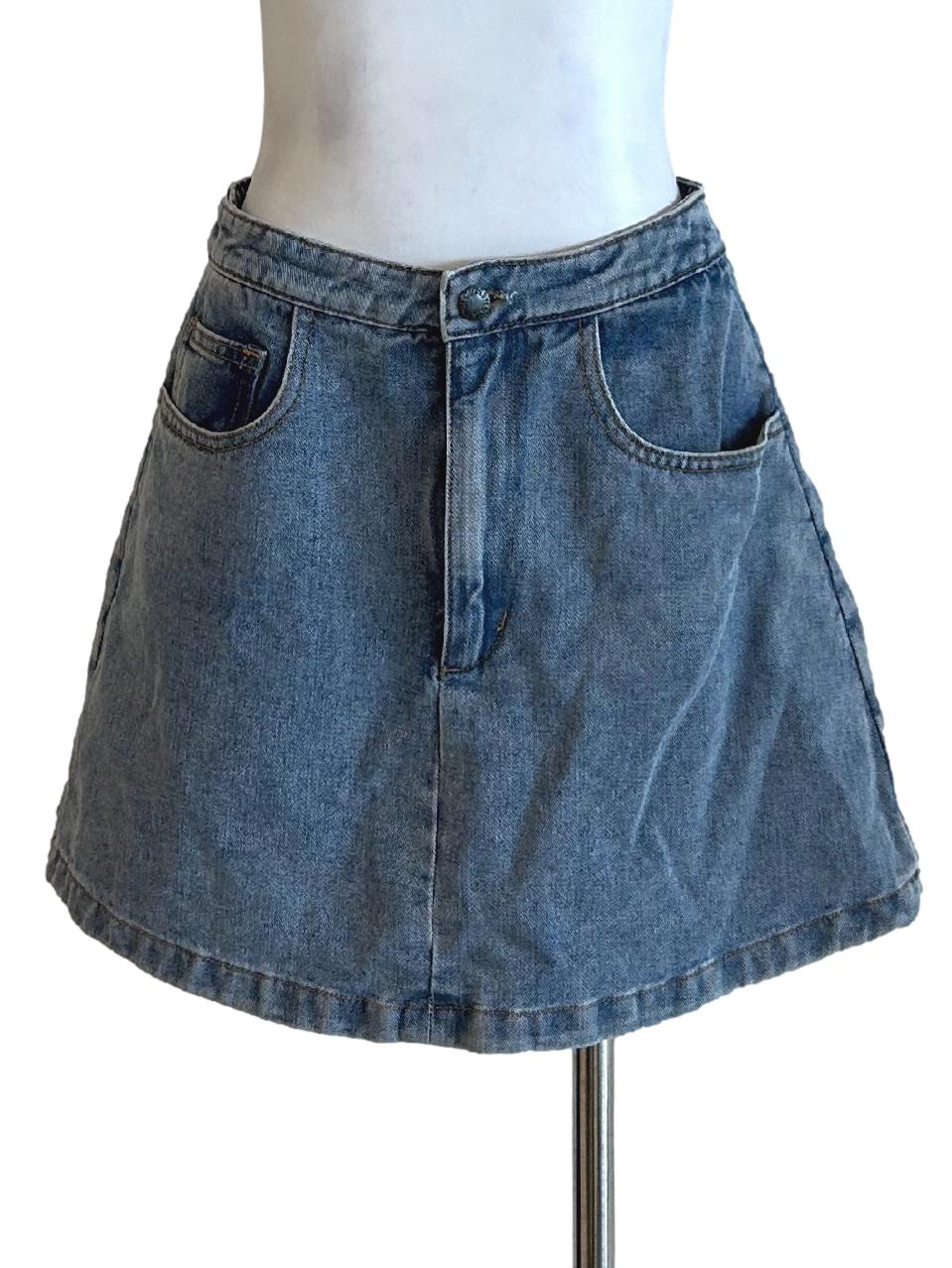 Washed Blue Denim Skorts TCL