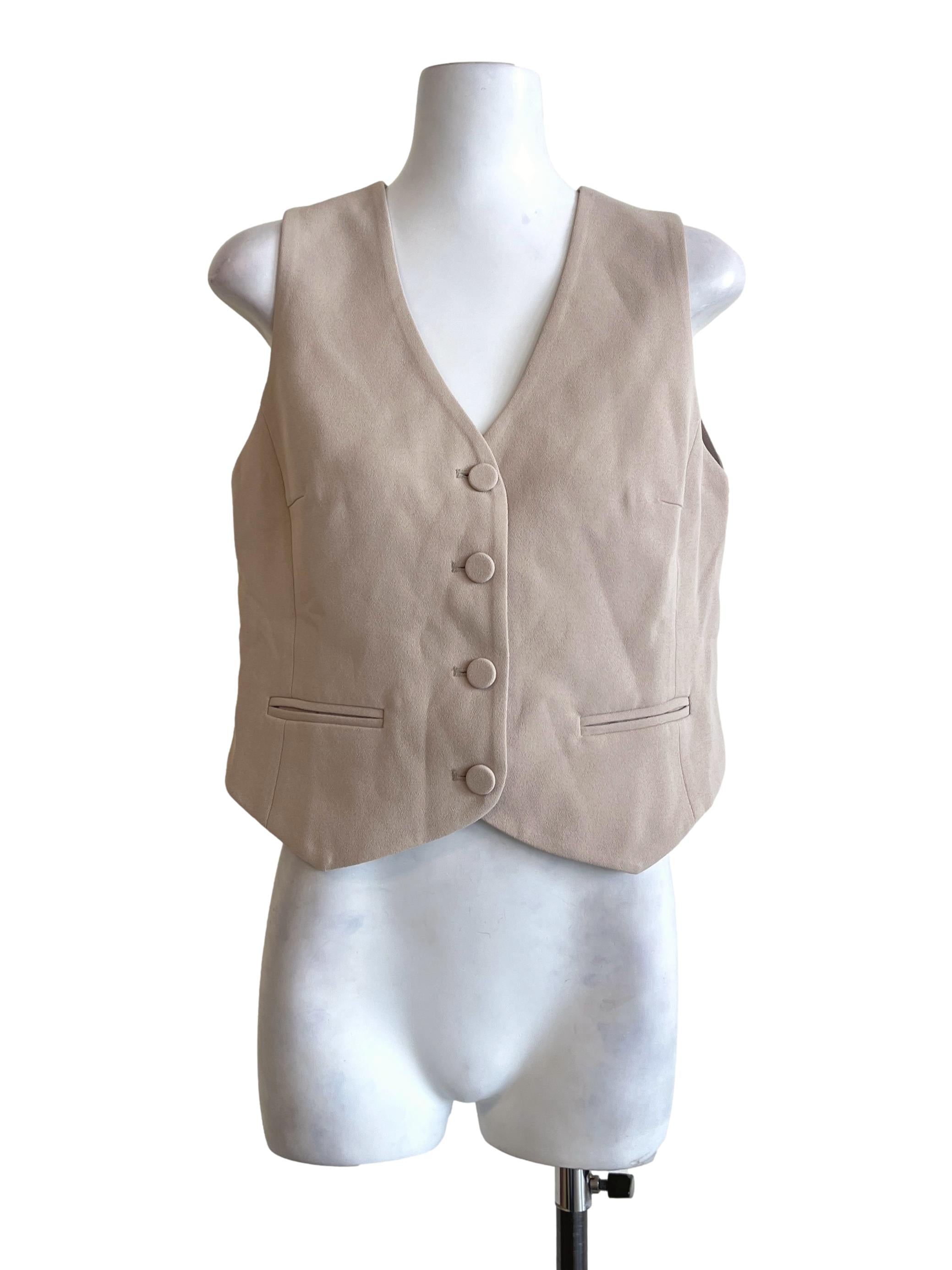 Nude Brown V-Neck Vest LB