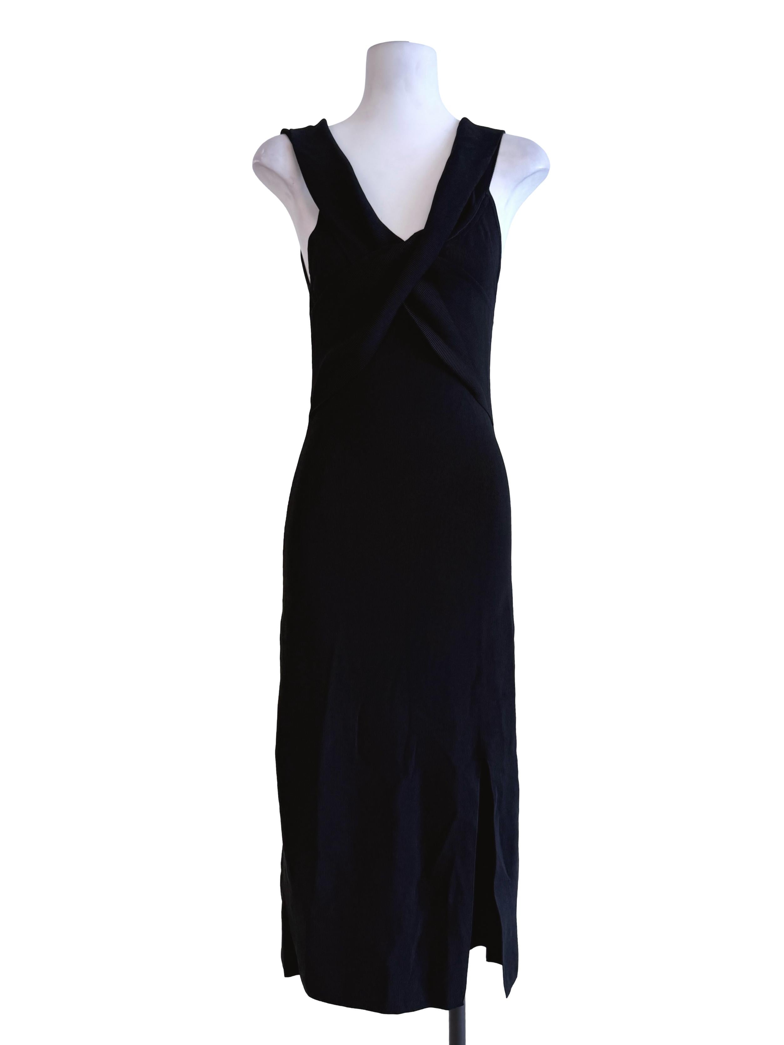 Black Sleeveless Midi Dress LB