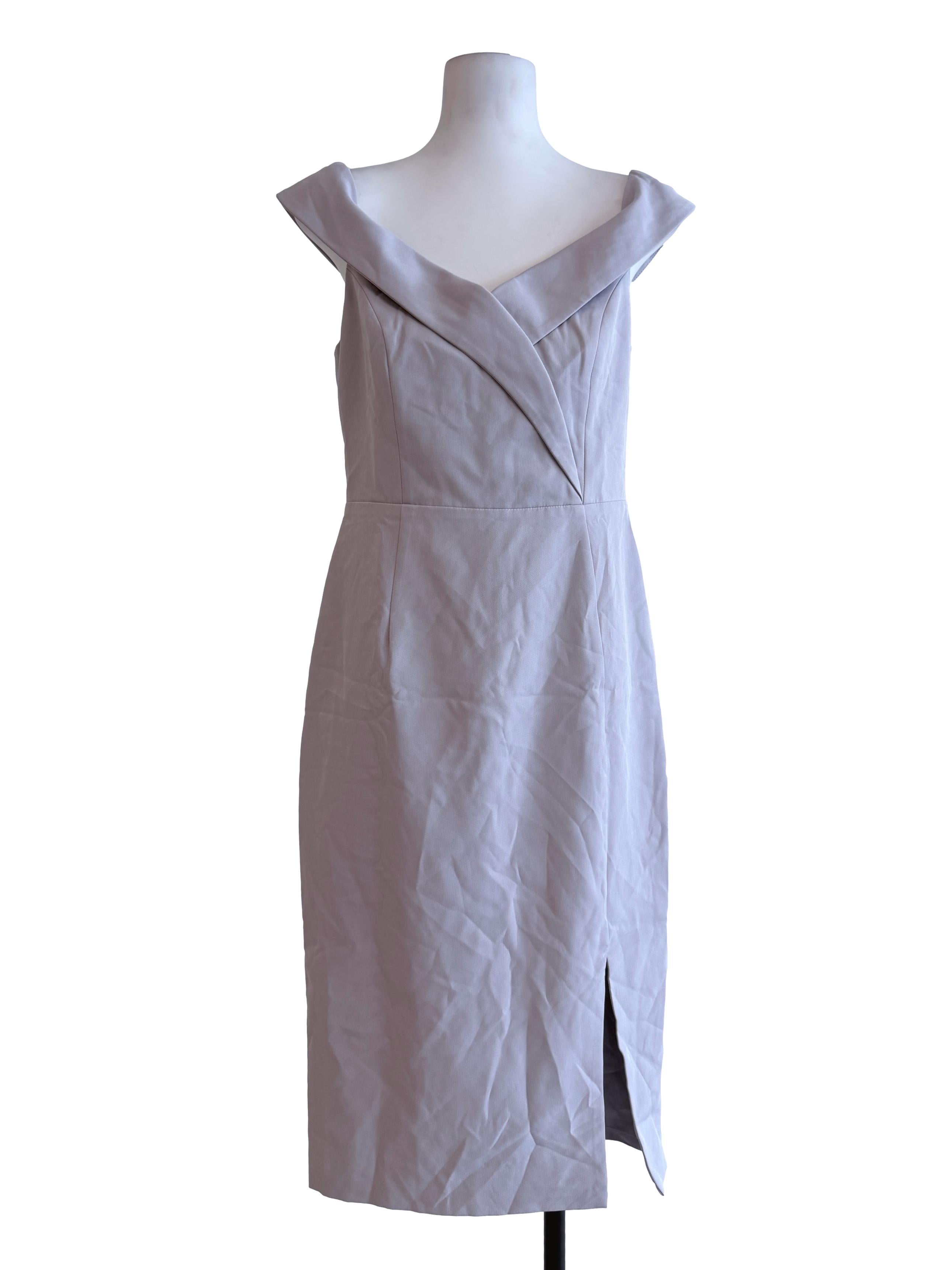 Grey Sleeveless Knee Length Dress LB