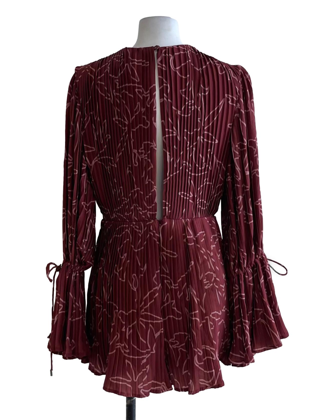 Blush Red Pleated Romper