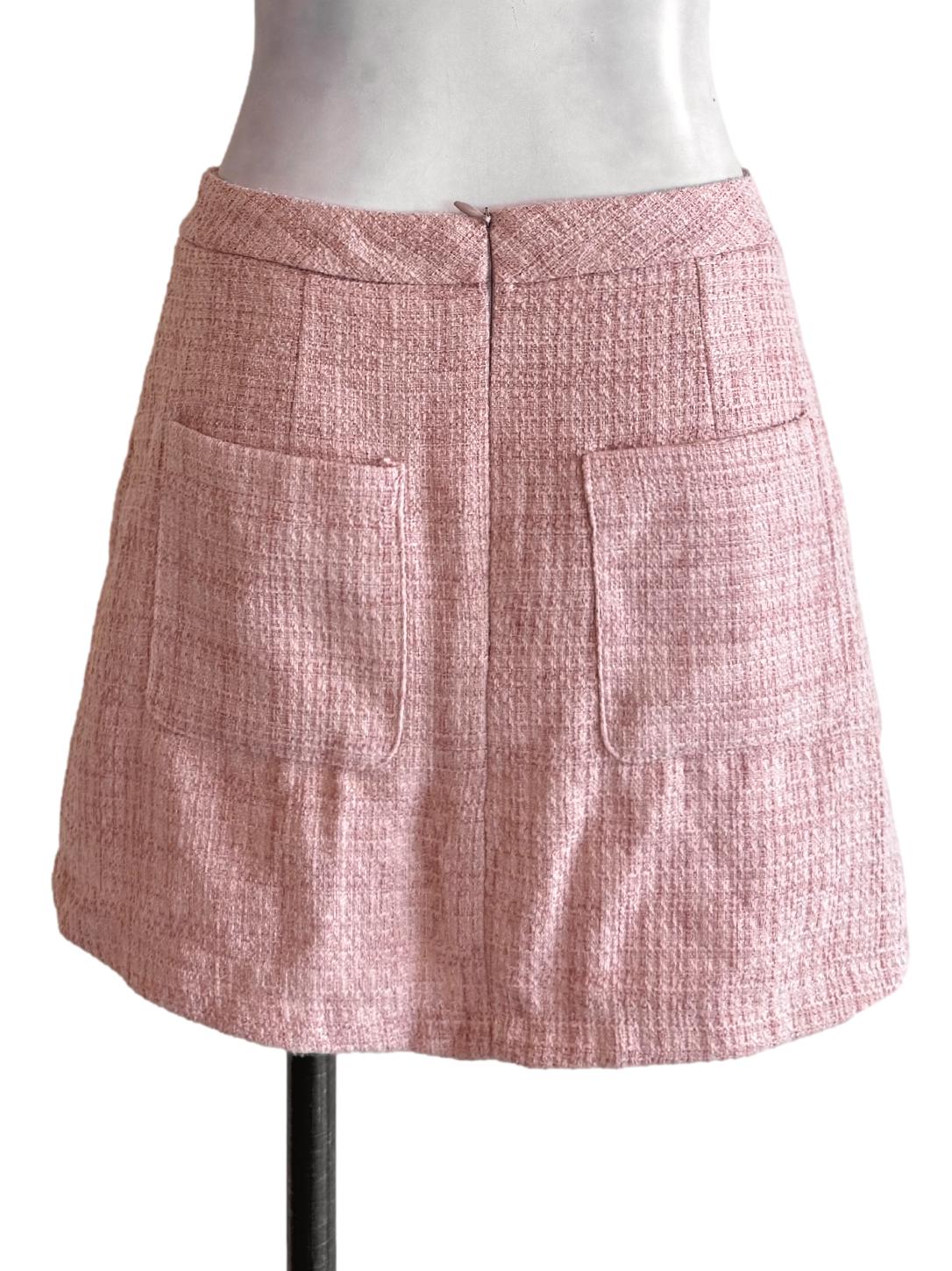 Pink Tweed Textured Skorts
