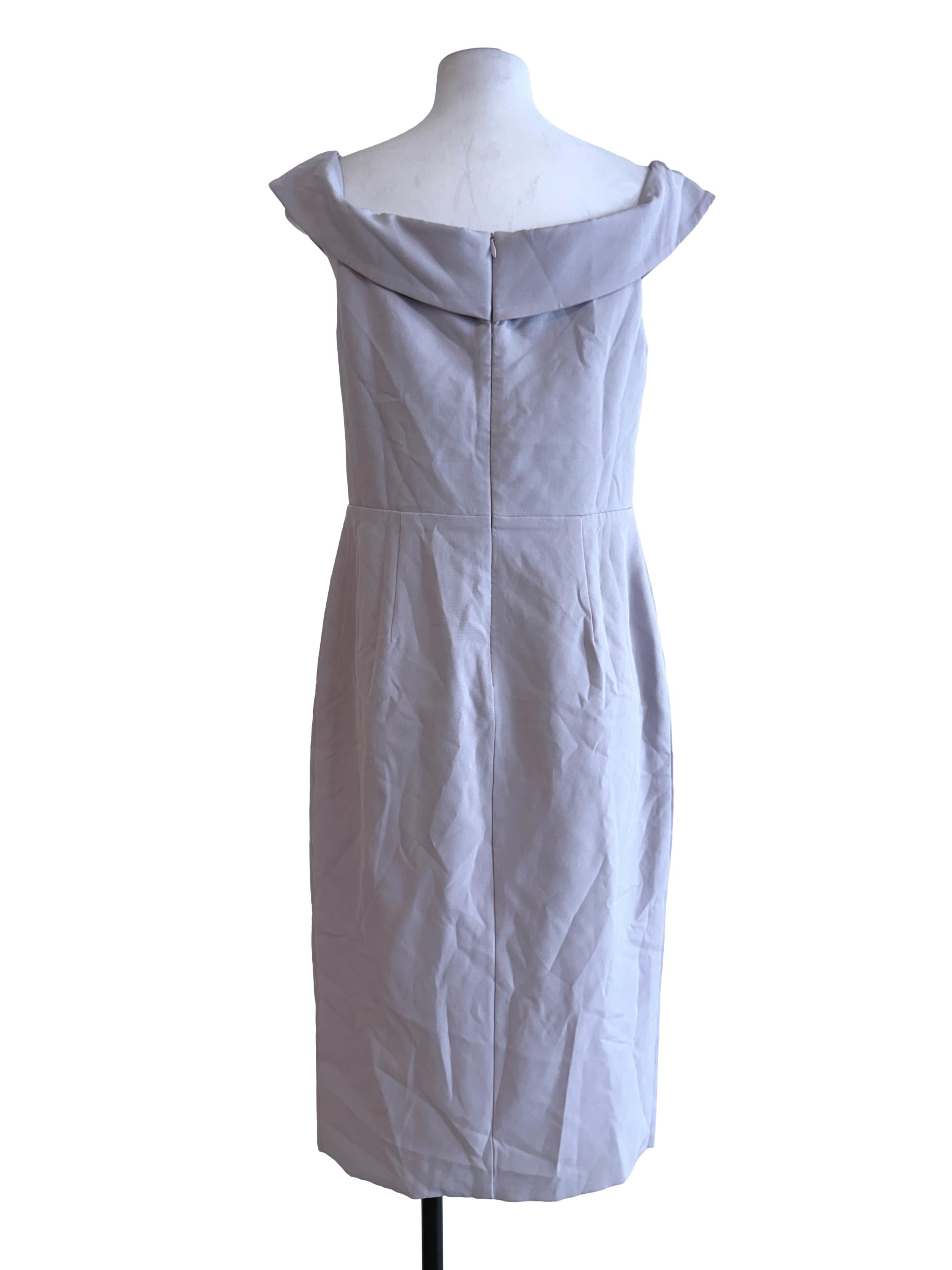 Grey Sleeveless Knee Length Dress LB
