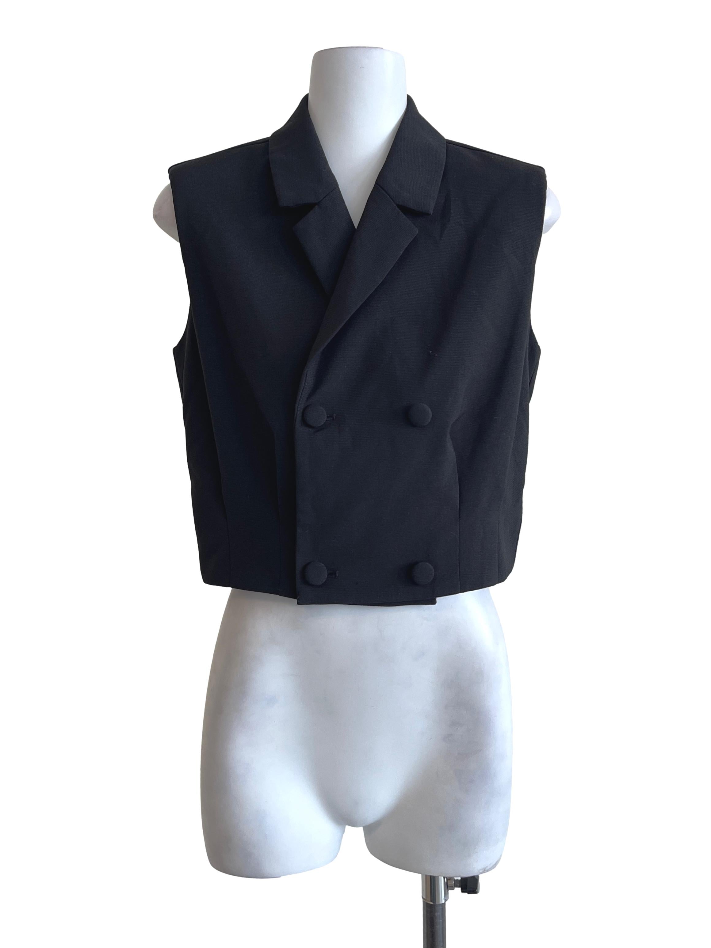 Jade Black V-Neck Vest