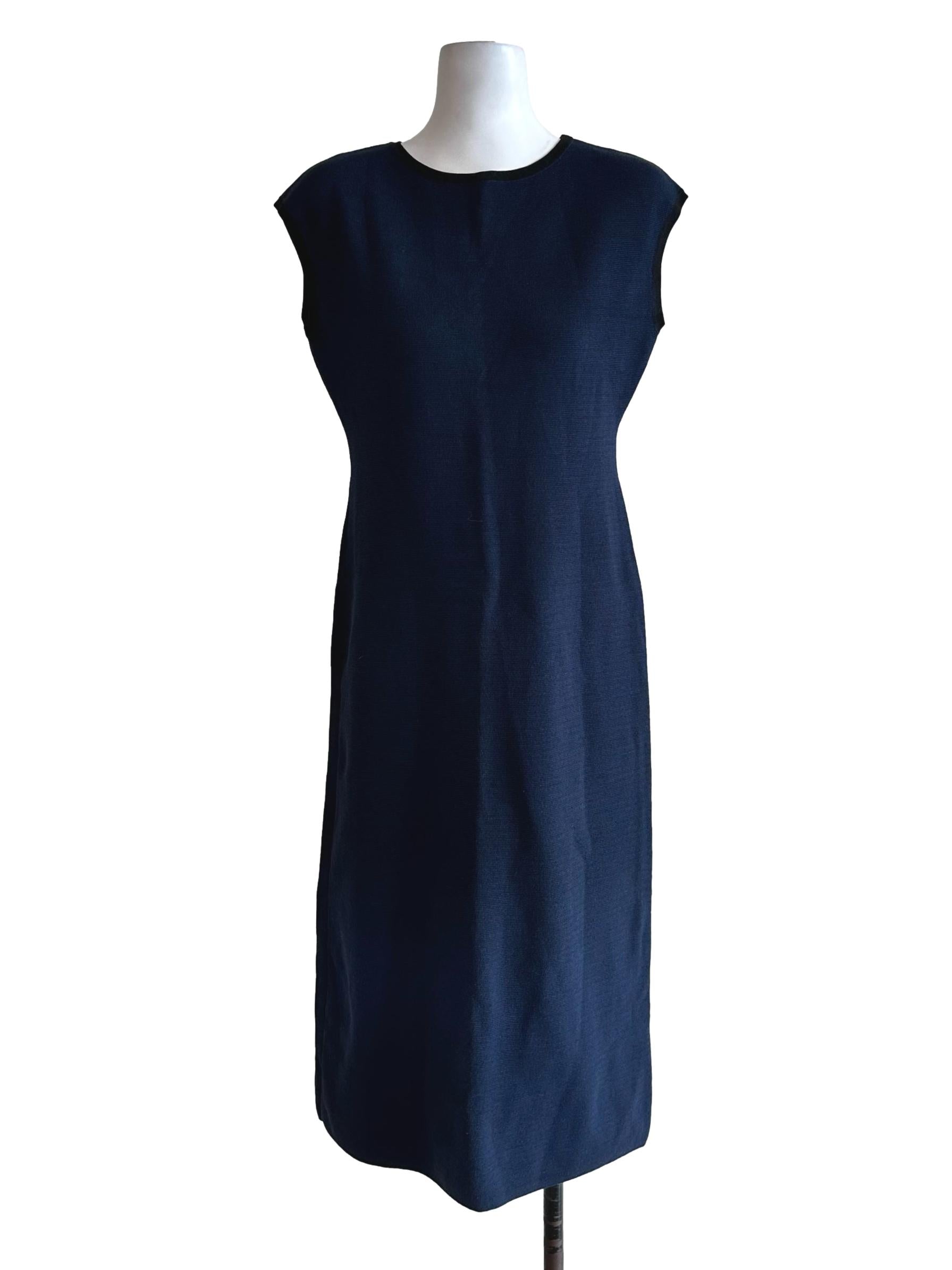 Navy Blue Textured Dress