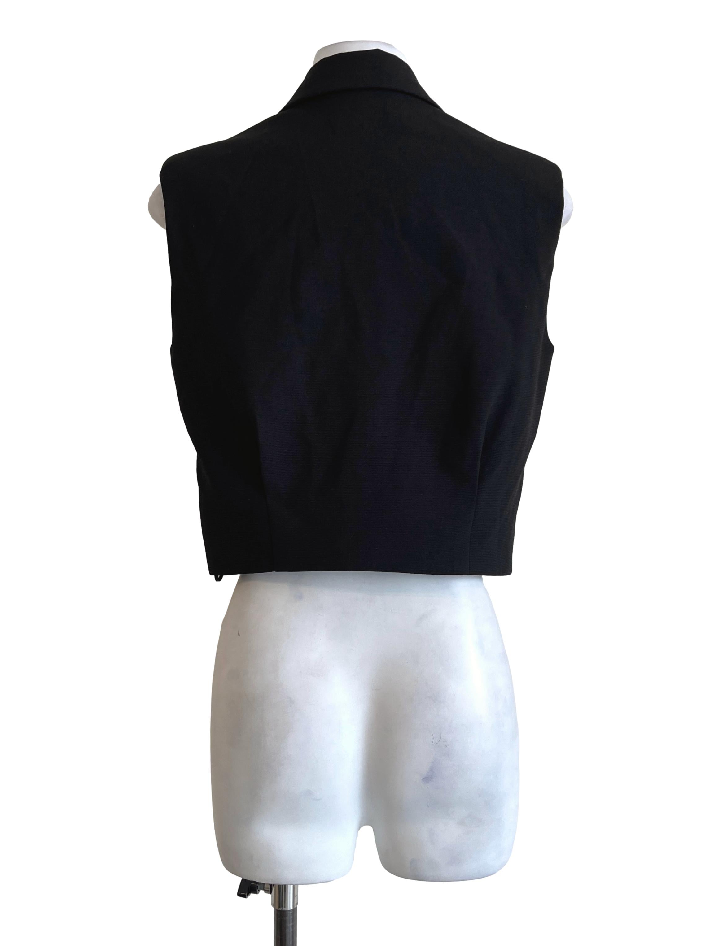 Jade Black V-Neck Vest