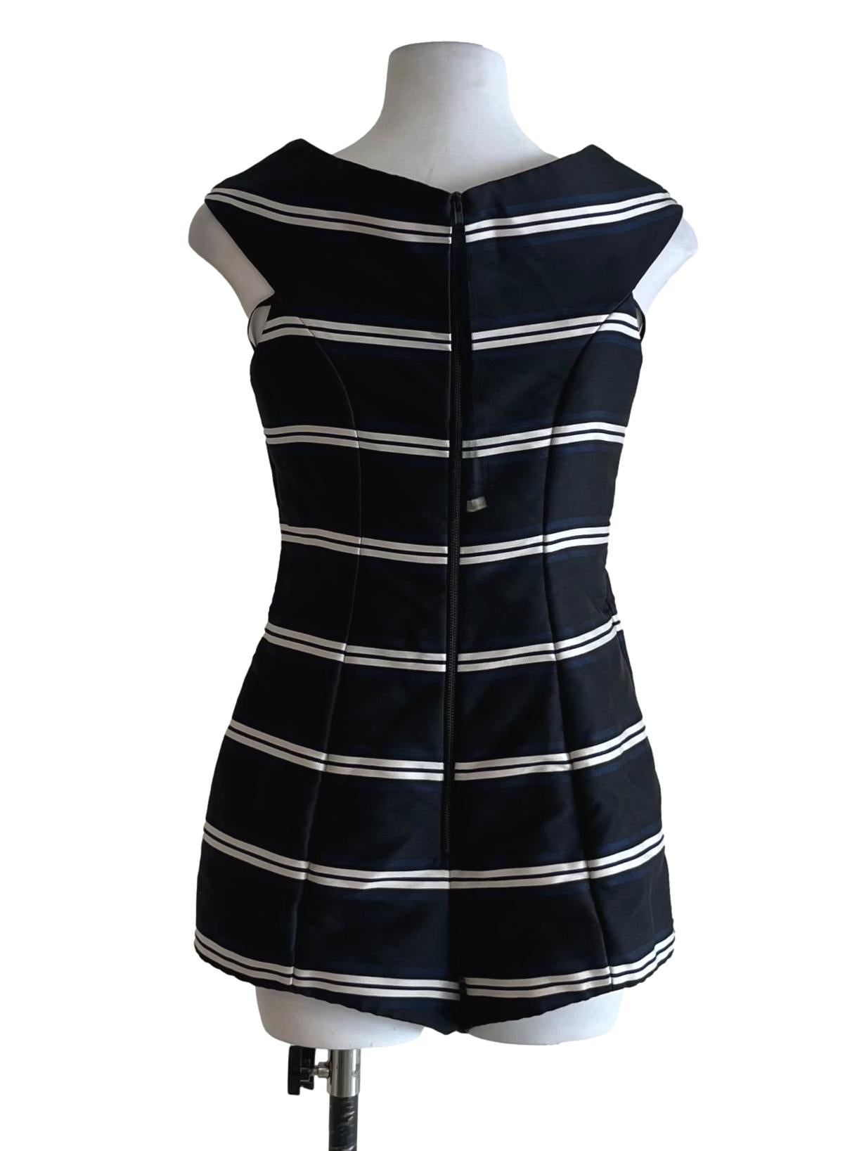 Black Awning Stripe Romper