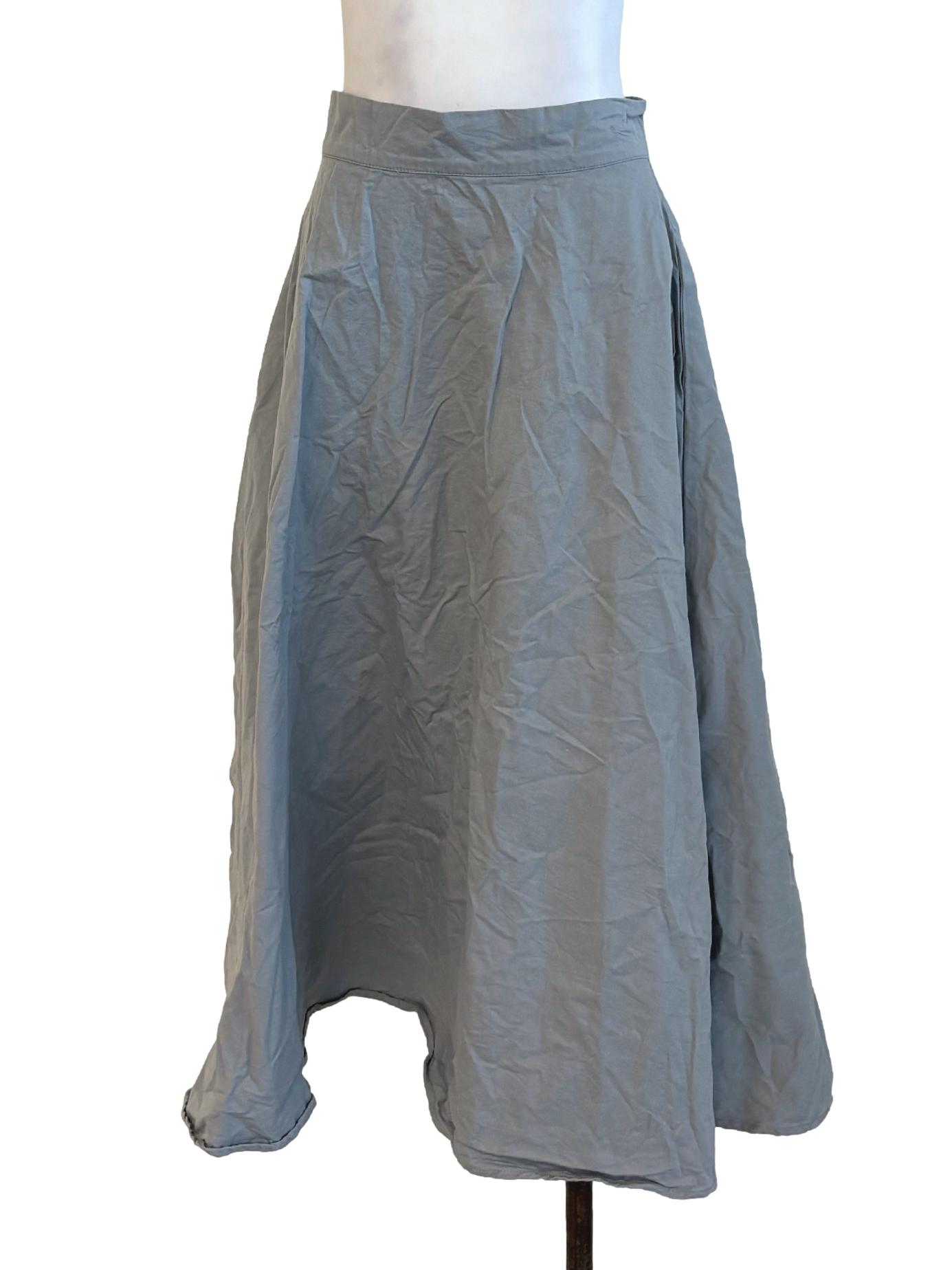 Stone Blue Cotton Semi Circle Skirt TTR