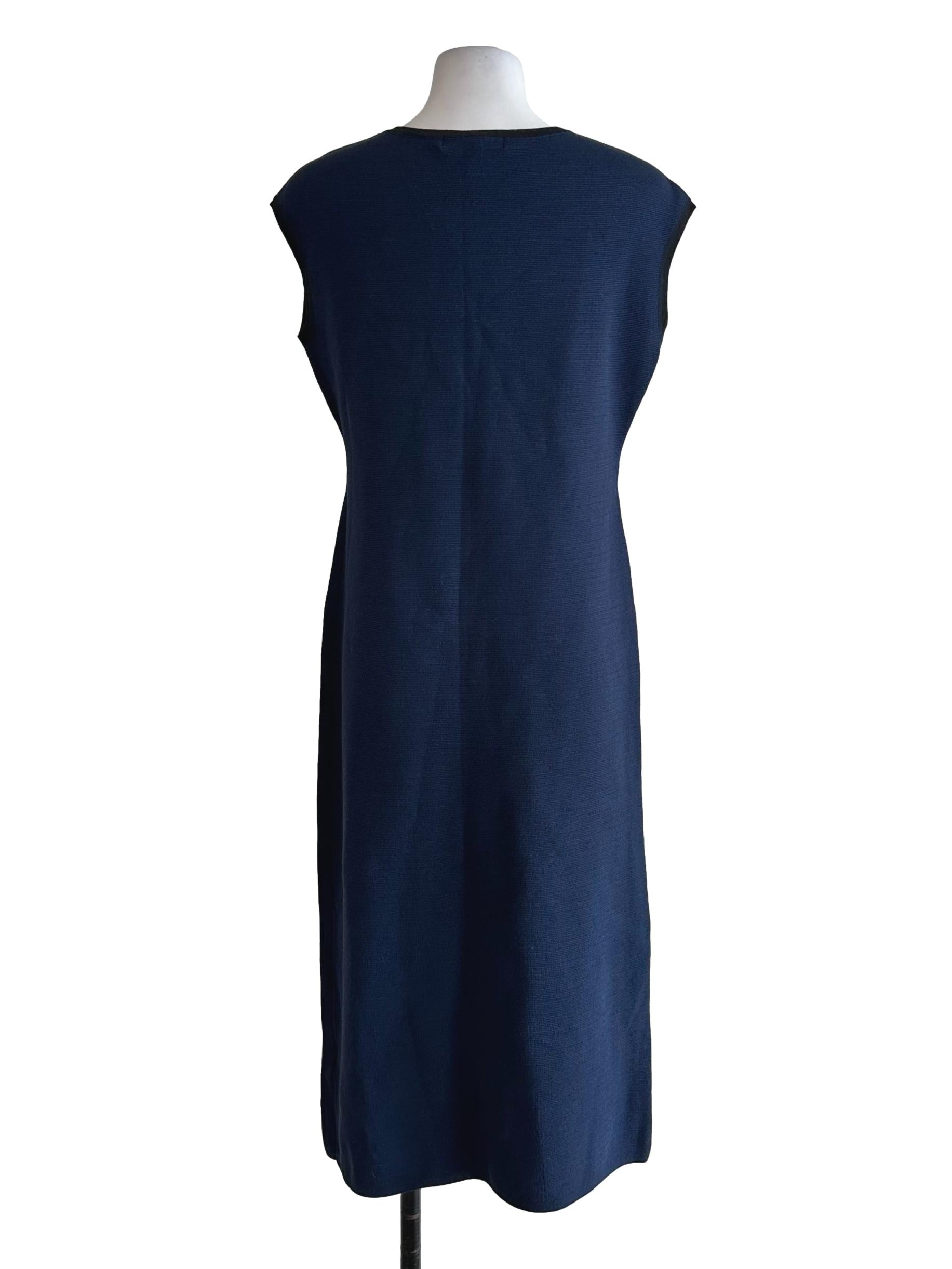 Navy Blue Textured Dress