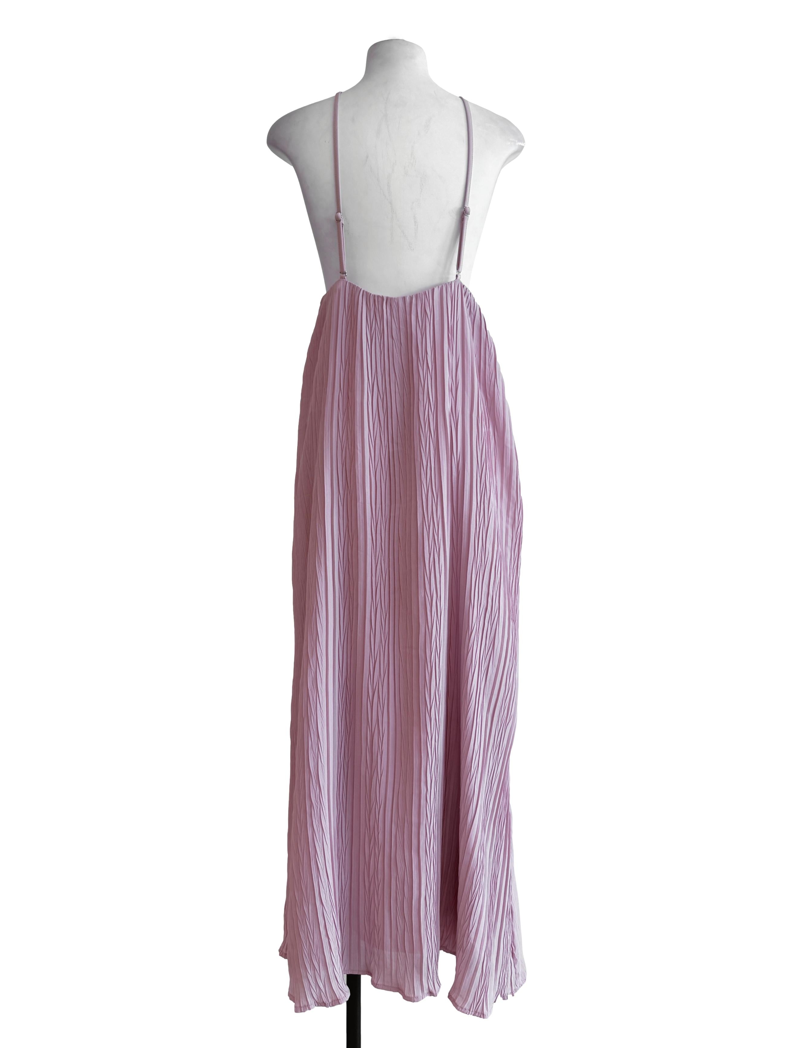 Light Pink Strap Pleated Dress