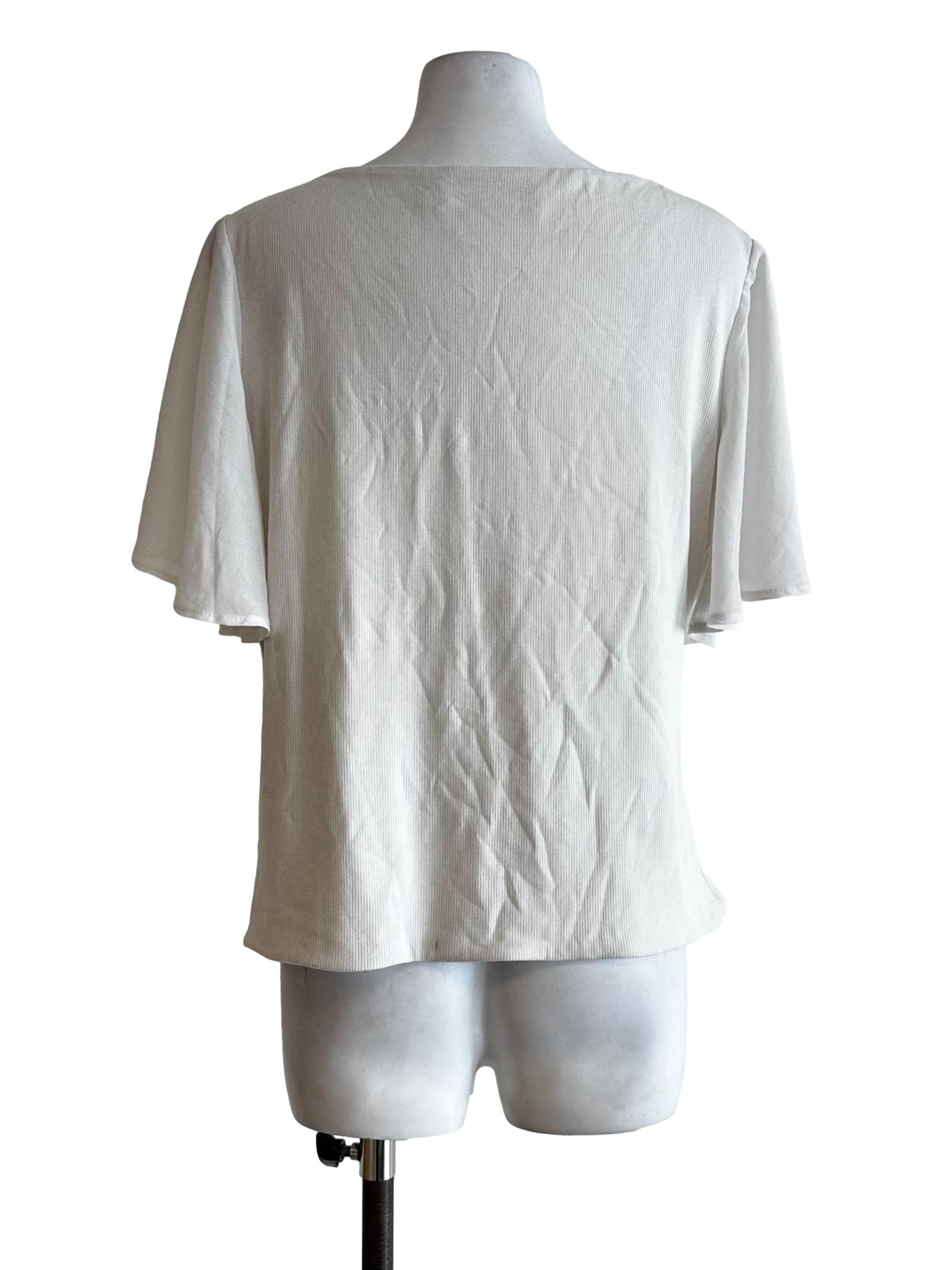 Egg Shell White Pencil Stripes Pattern Top