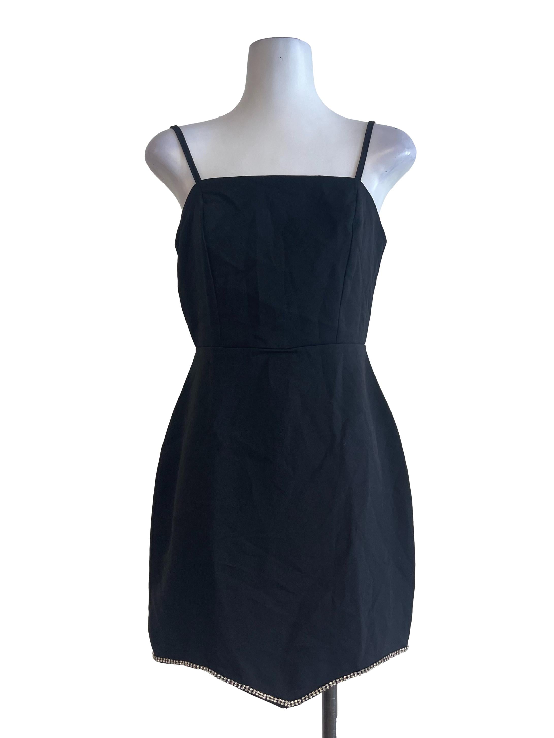 Black Beaded Mini Dress
