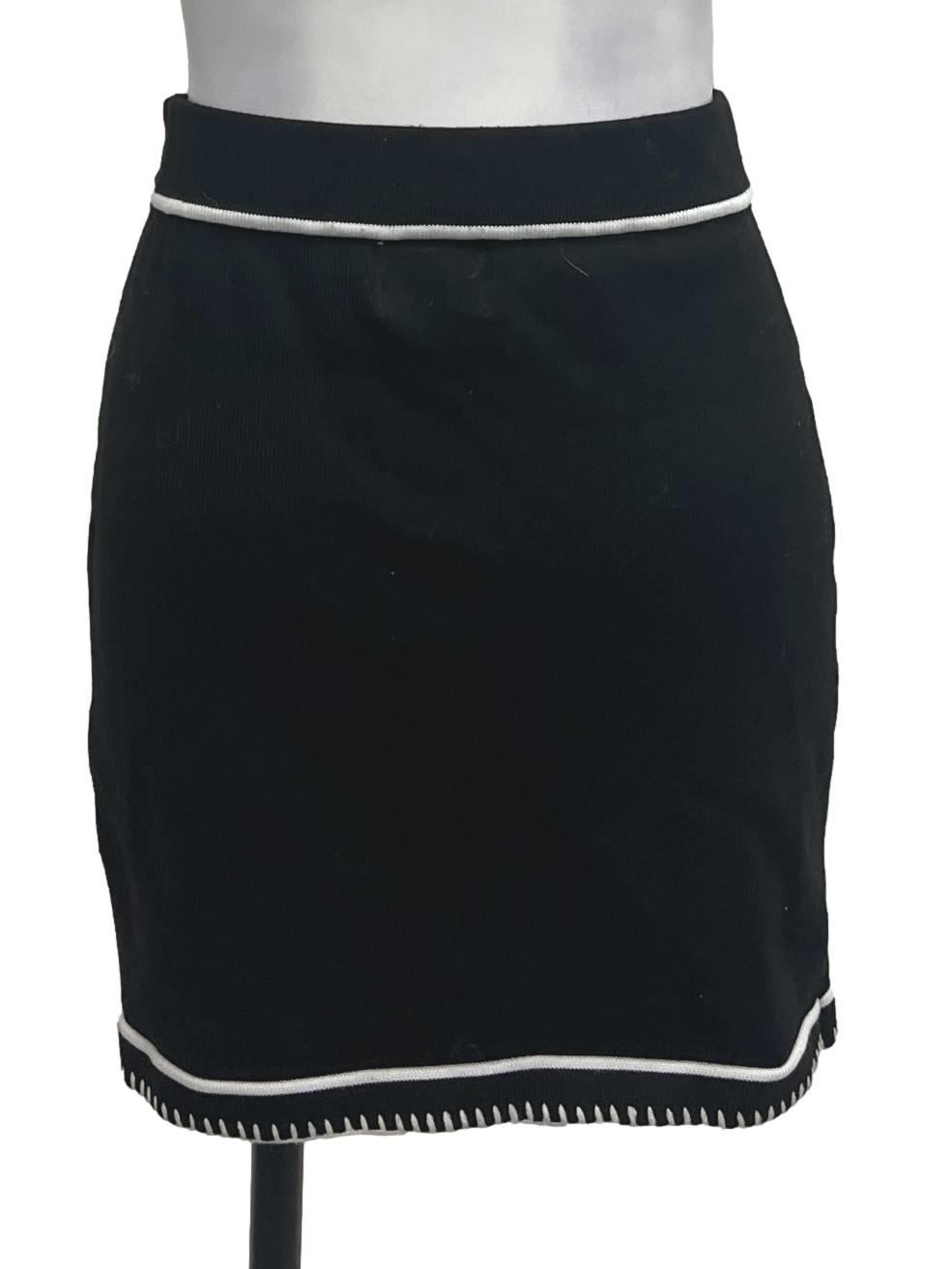 Sndys Black Contrast Knit Skirt | REFASH