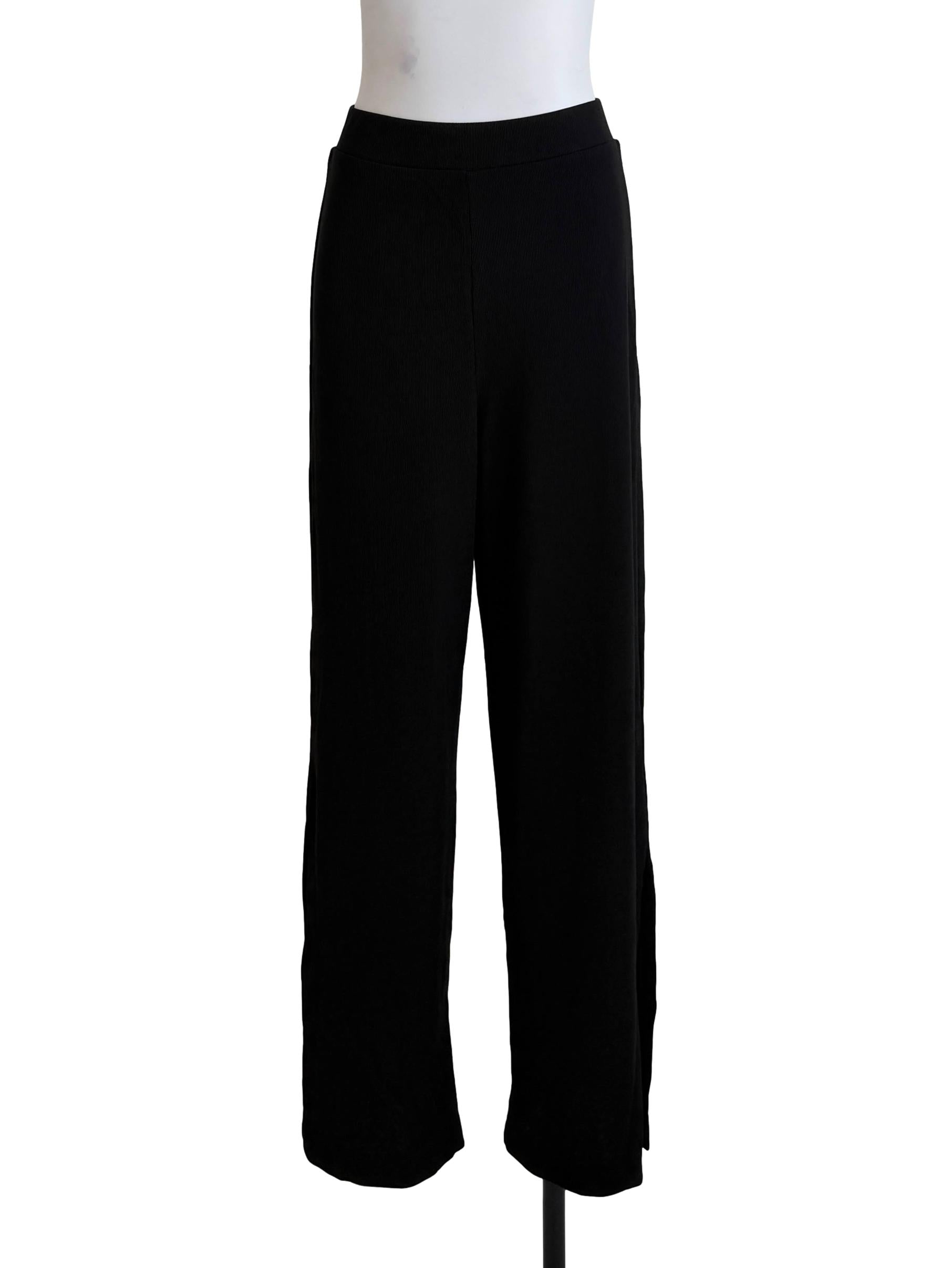 Black Casual Straight Pants